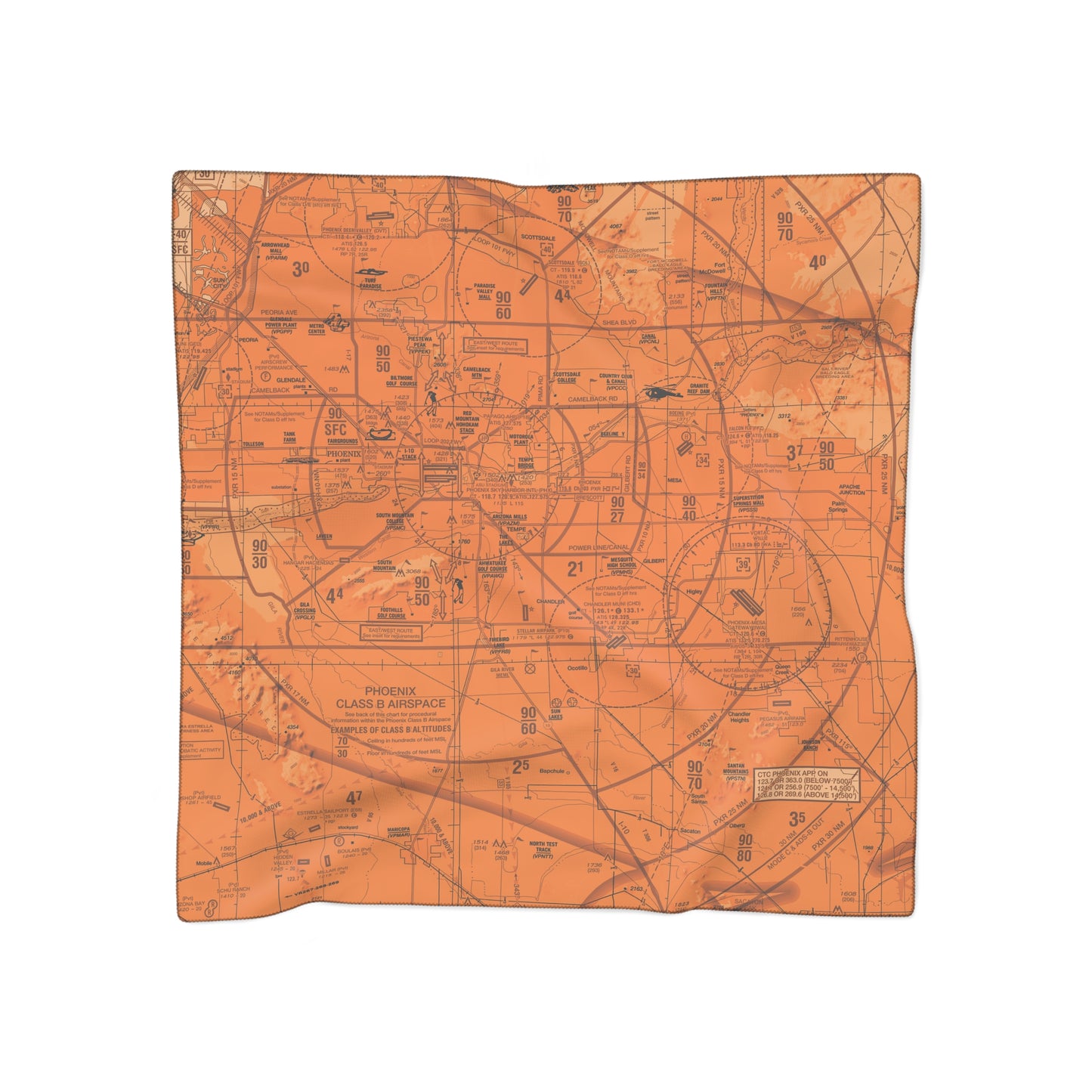 Phoenix TAC Chart (orange) poly scarf