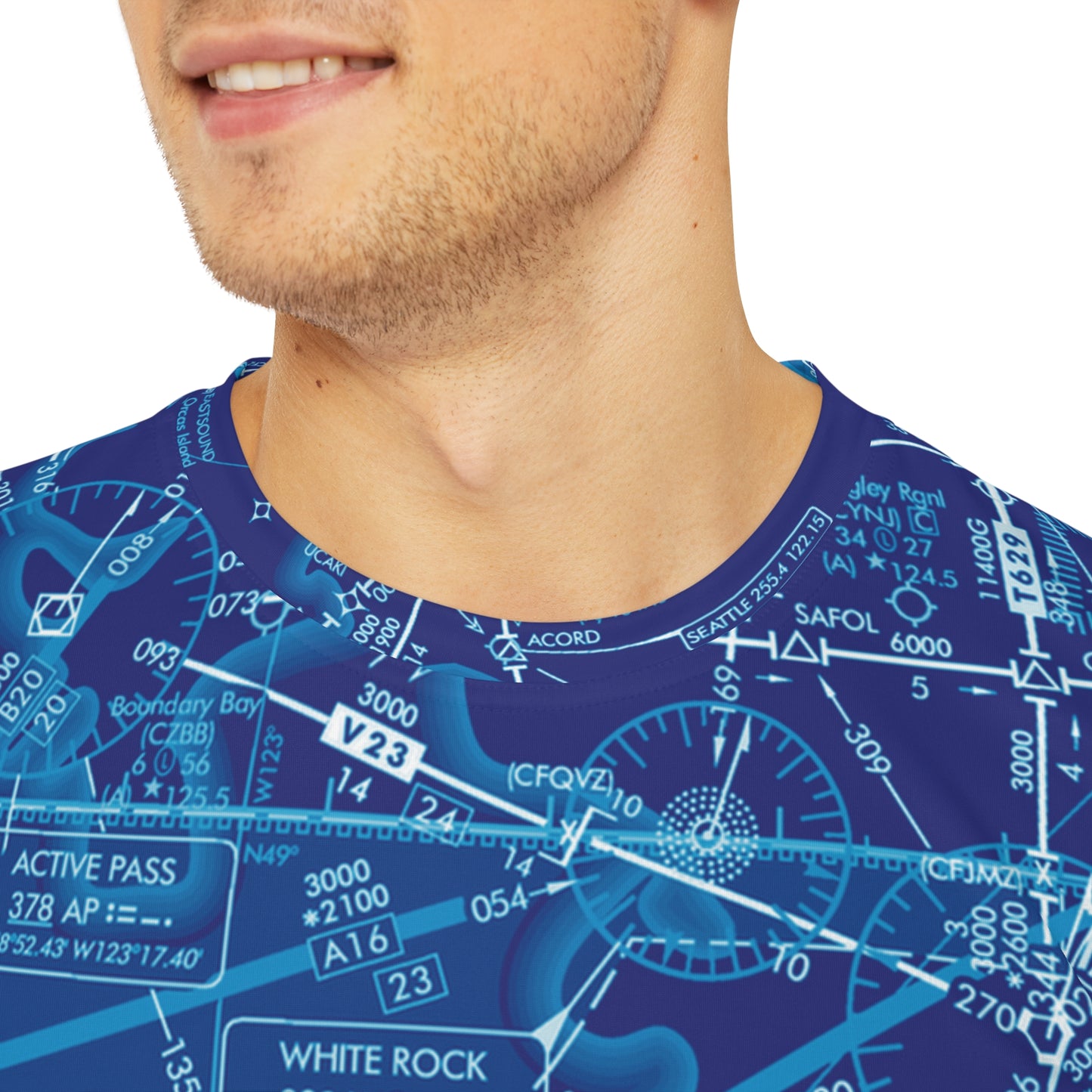 Enroute Low Altitude Chart (blue) men's polyester shirt