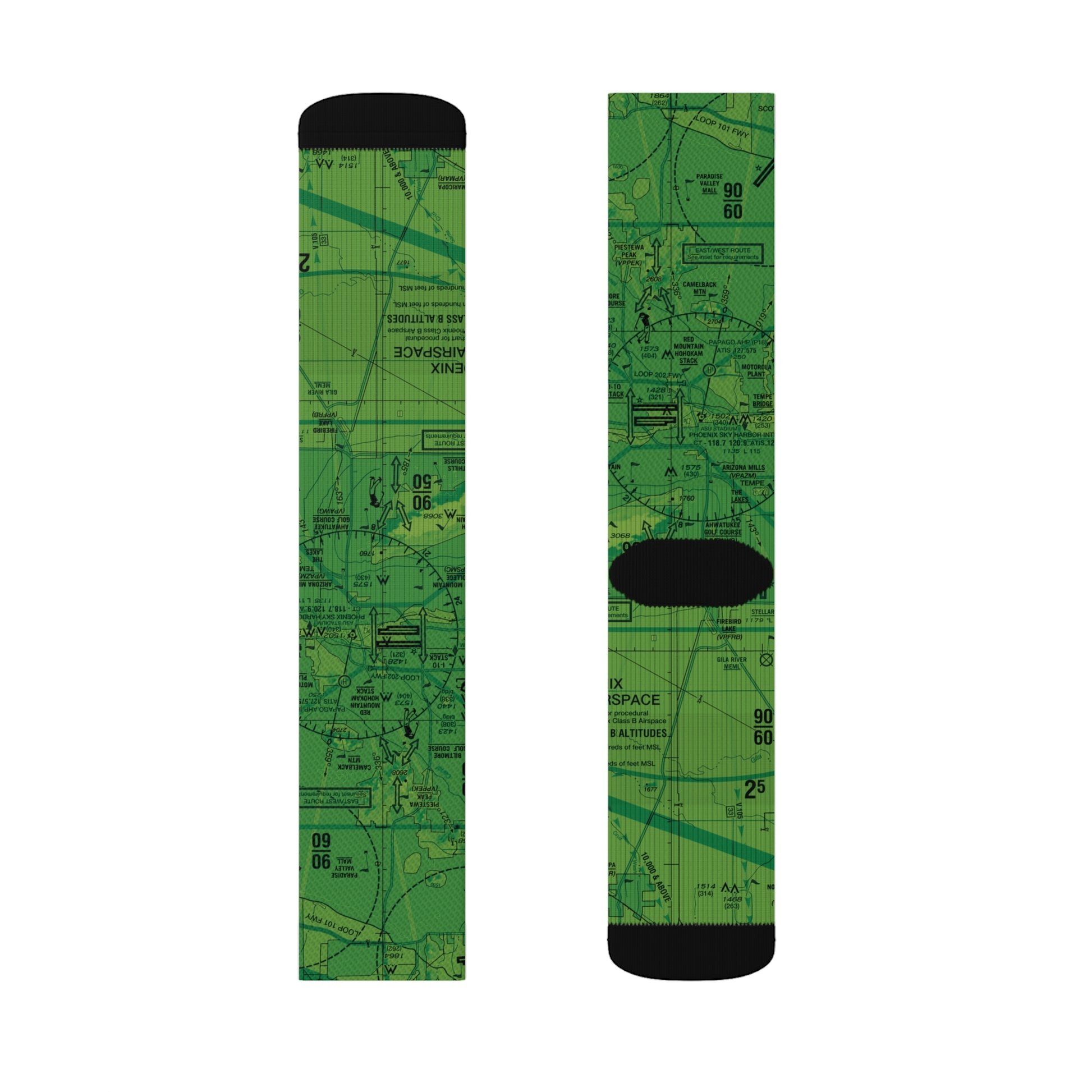 Aeronautical Chart socks (PHX/green)