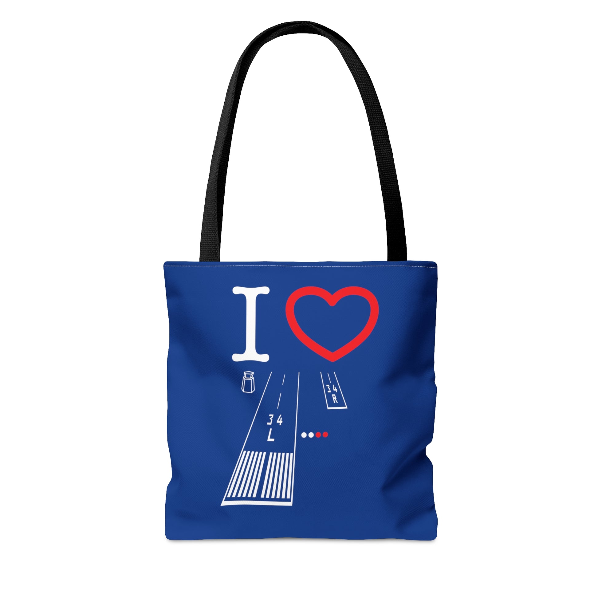 Van Nuys Airport Runways 16L - 16R / 34L - 34R - tote bag (blue)