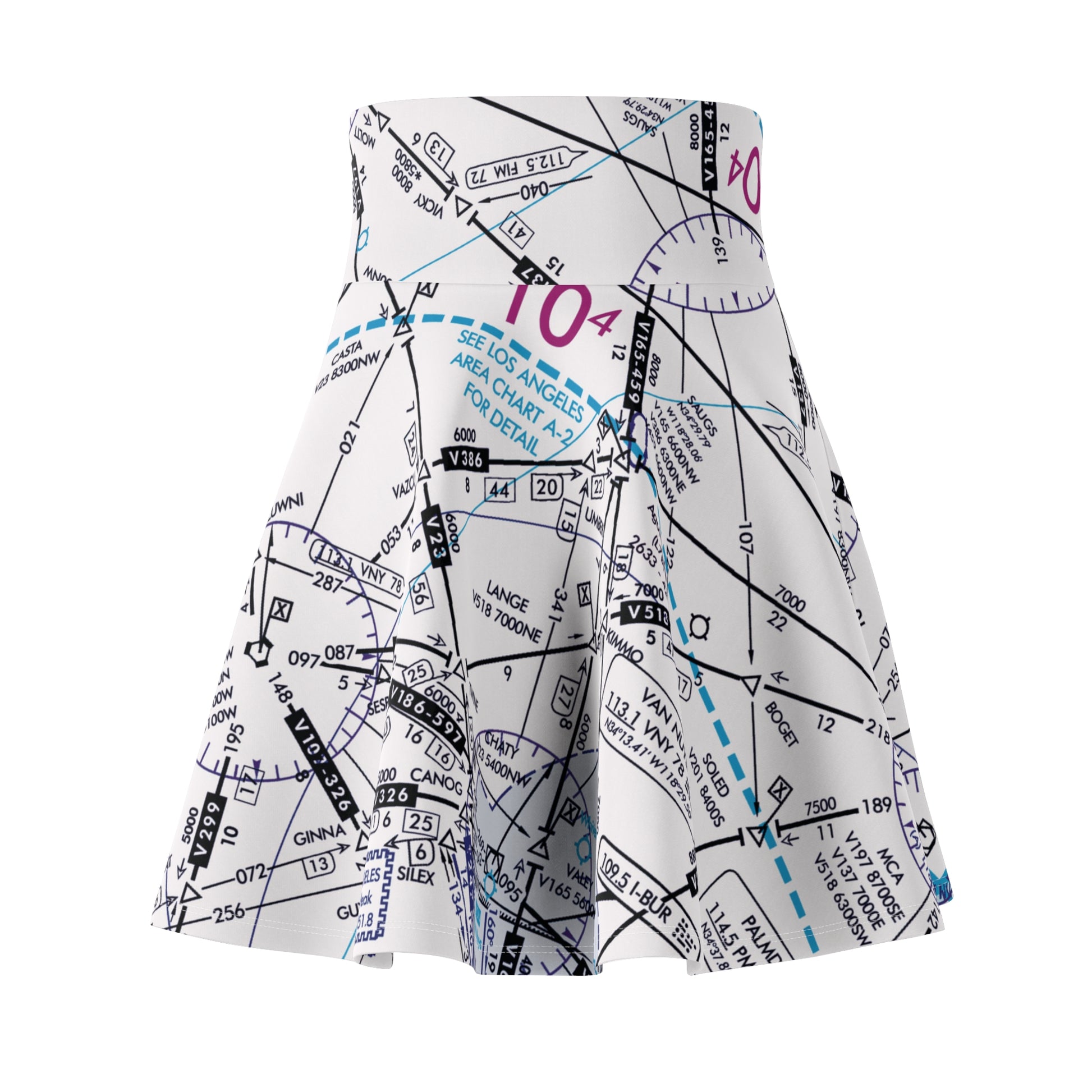 Enroute Low Altitude (ELUS3) Chart skater skirt (white)