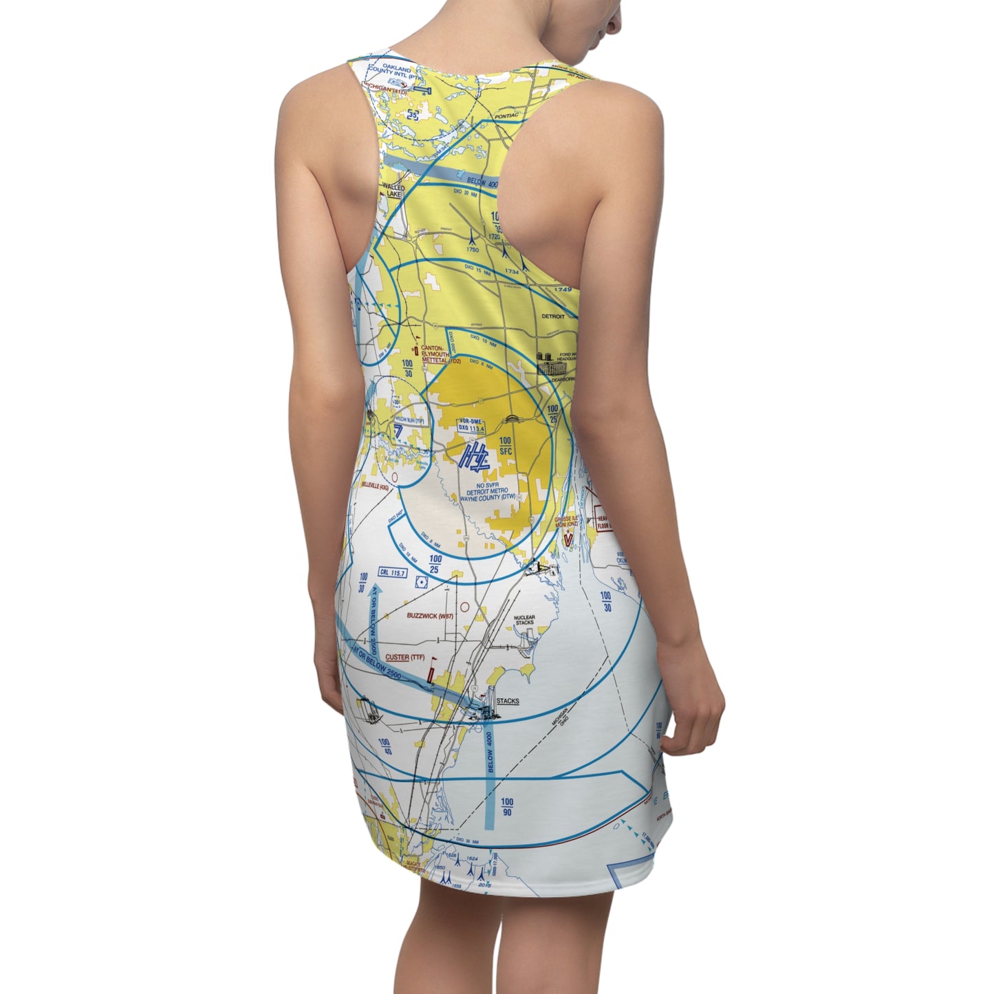 Detroit Flyway Chart racerback dress