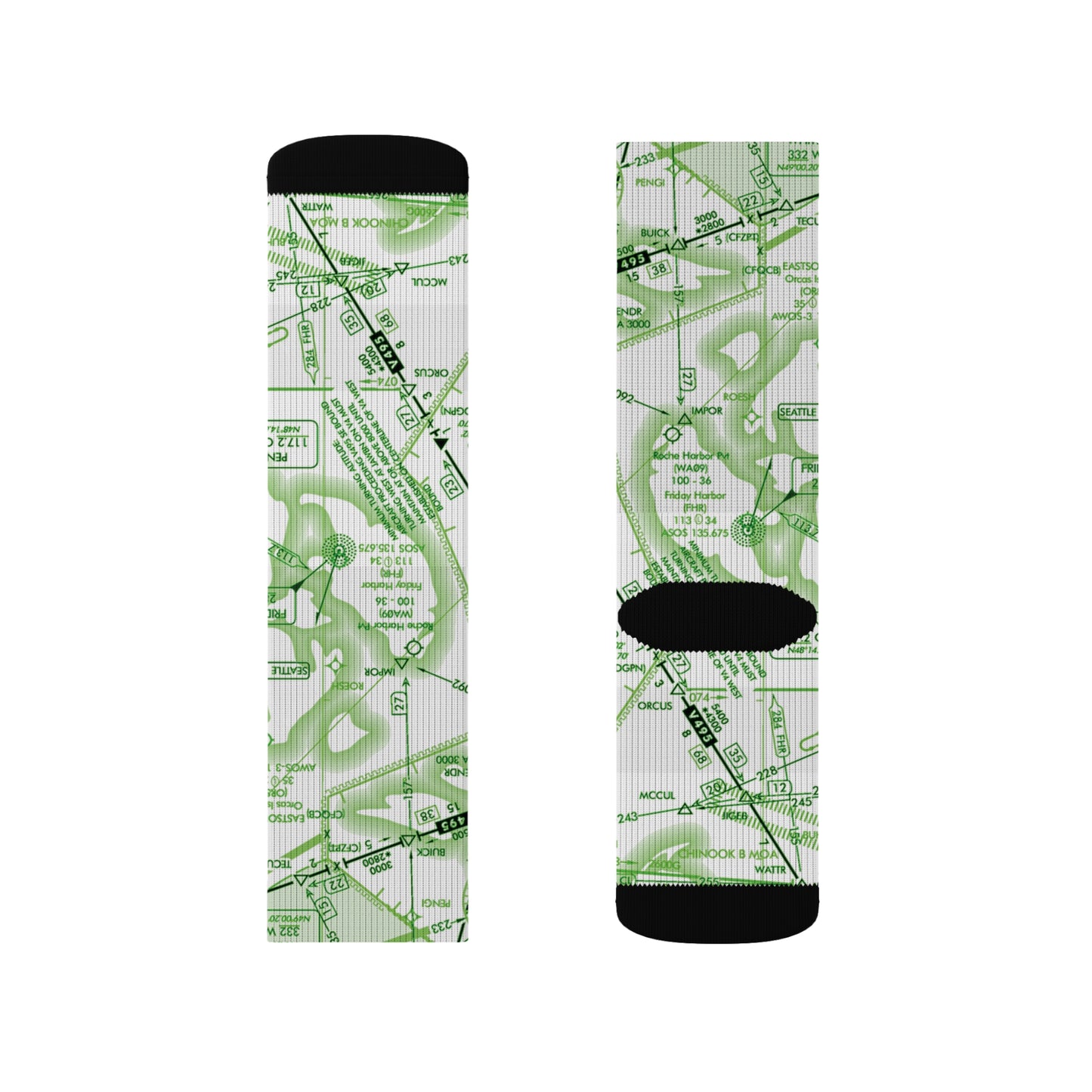 Aeronautical Chart socks (ELUS1/green&white)