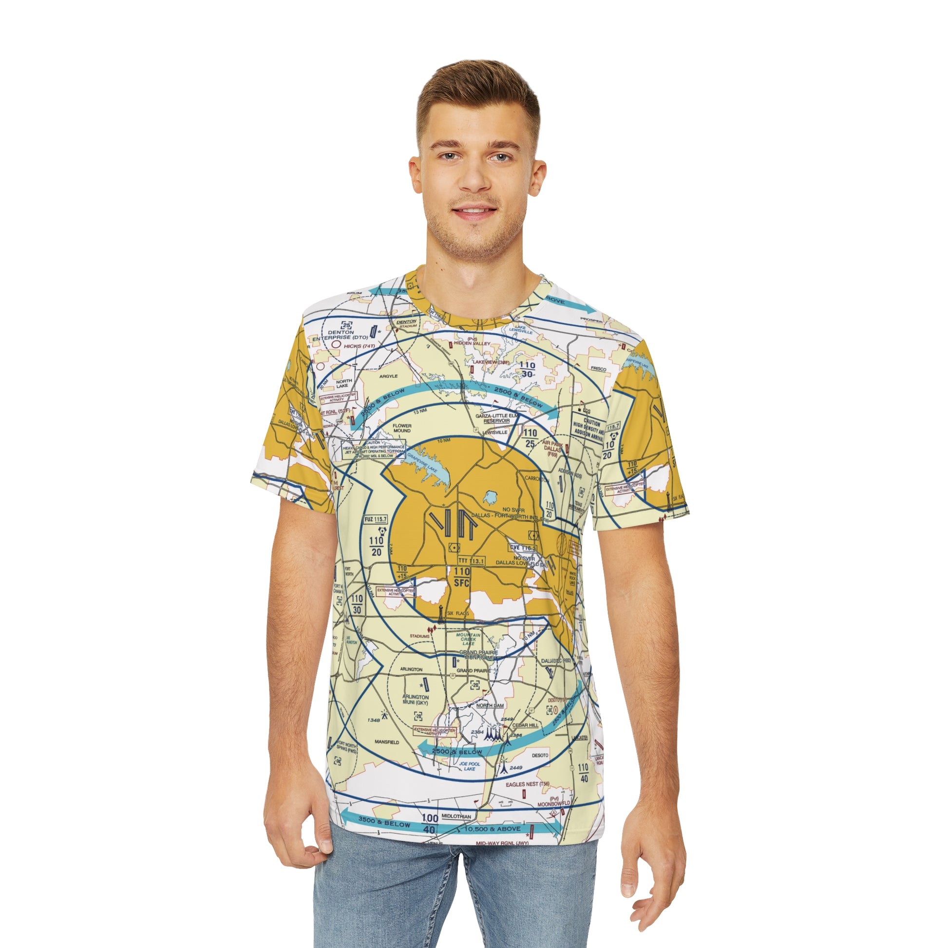 Dallas - Ft. Worth Flyway Chart men's polyester shirt