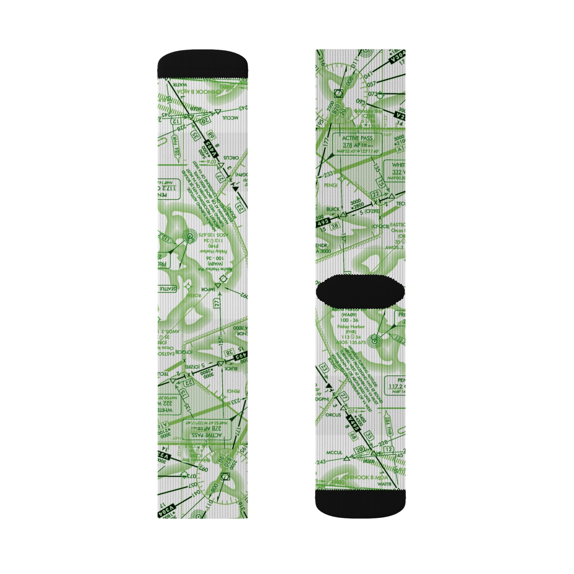 Aeronautical Chart socks (ELUS1/green&white)