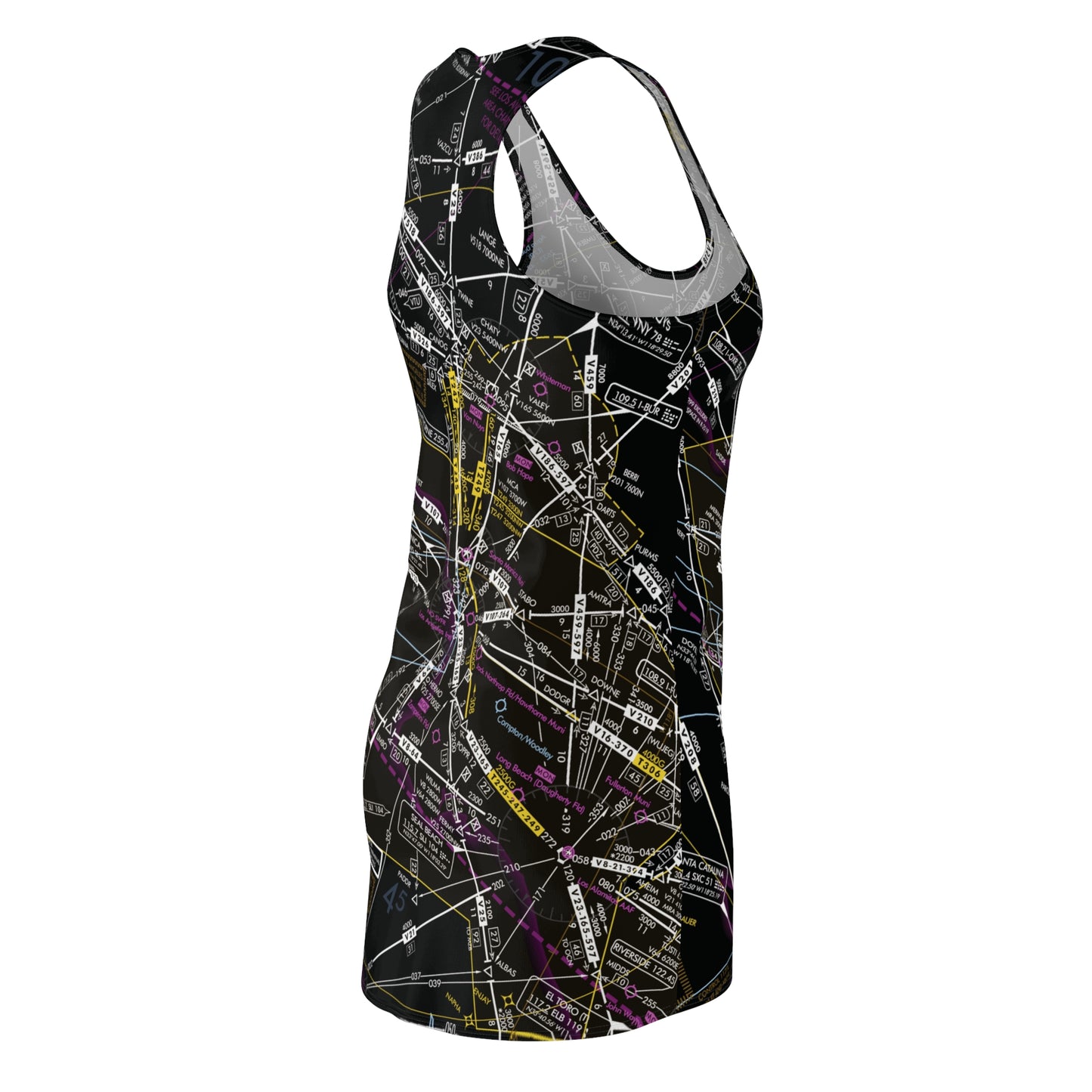 Enroute Low Altitude Chart (ELUS3) racerback dress (invert)