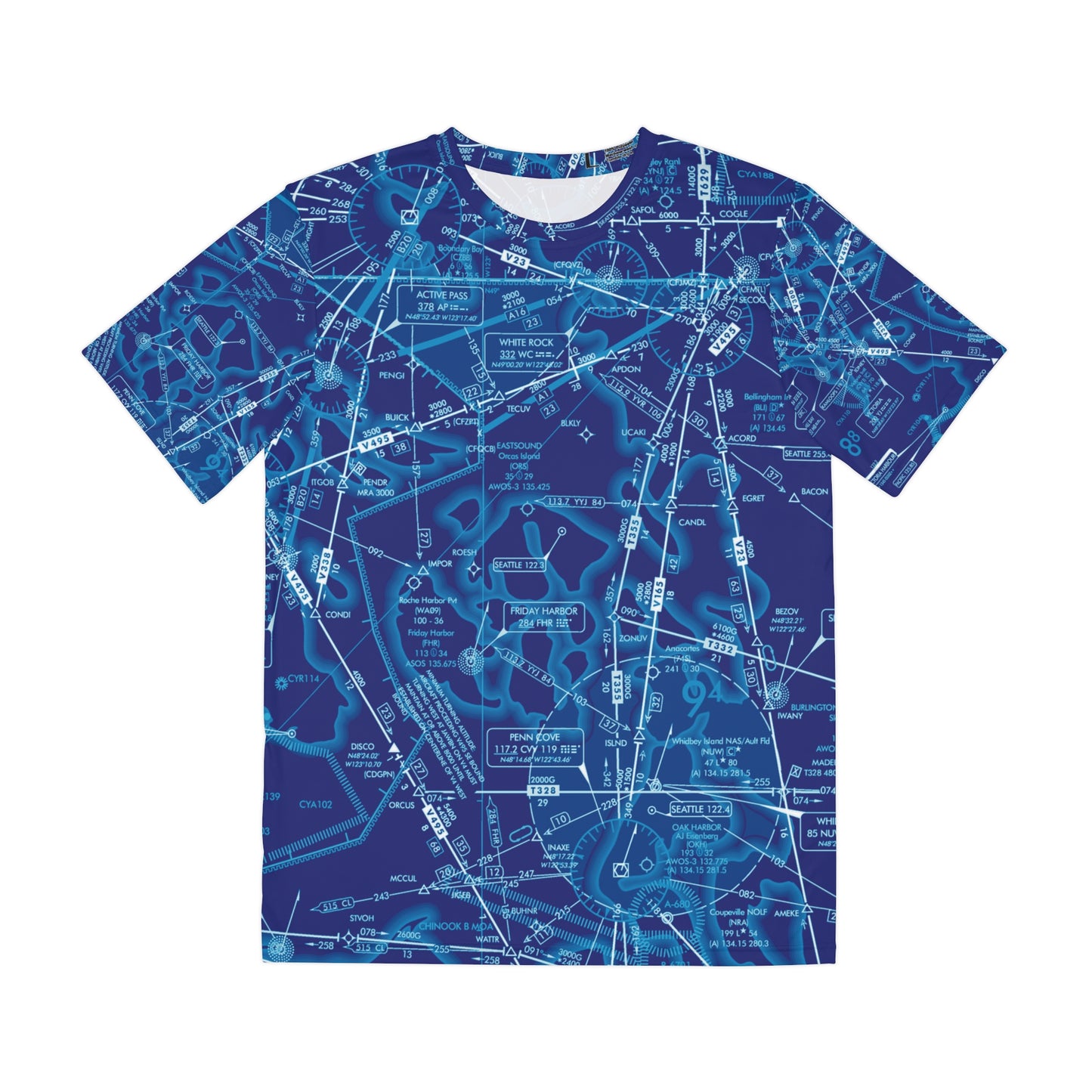 Enroute Low Altitude Chart (blue) men's polyester shirt