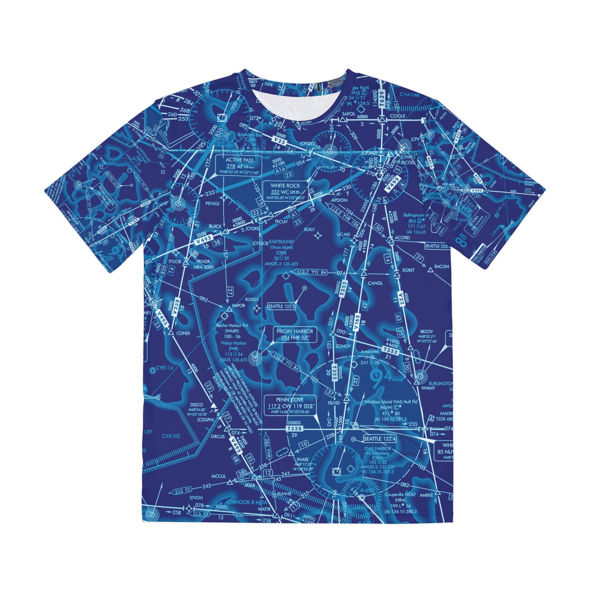 Enroute Low Altitude Chart (blue) men's polyester shirt