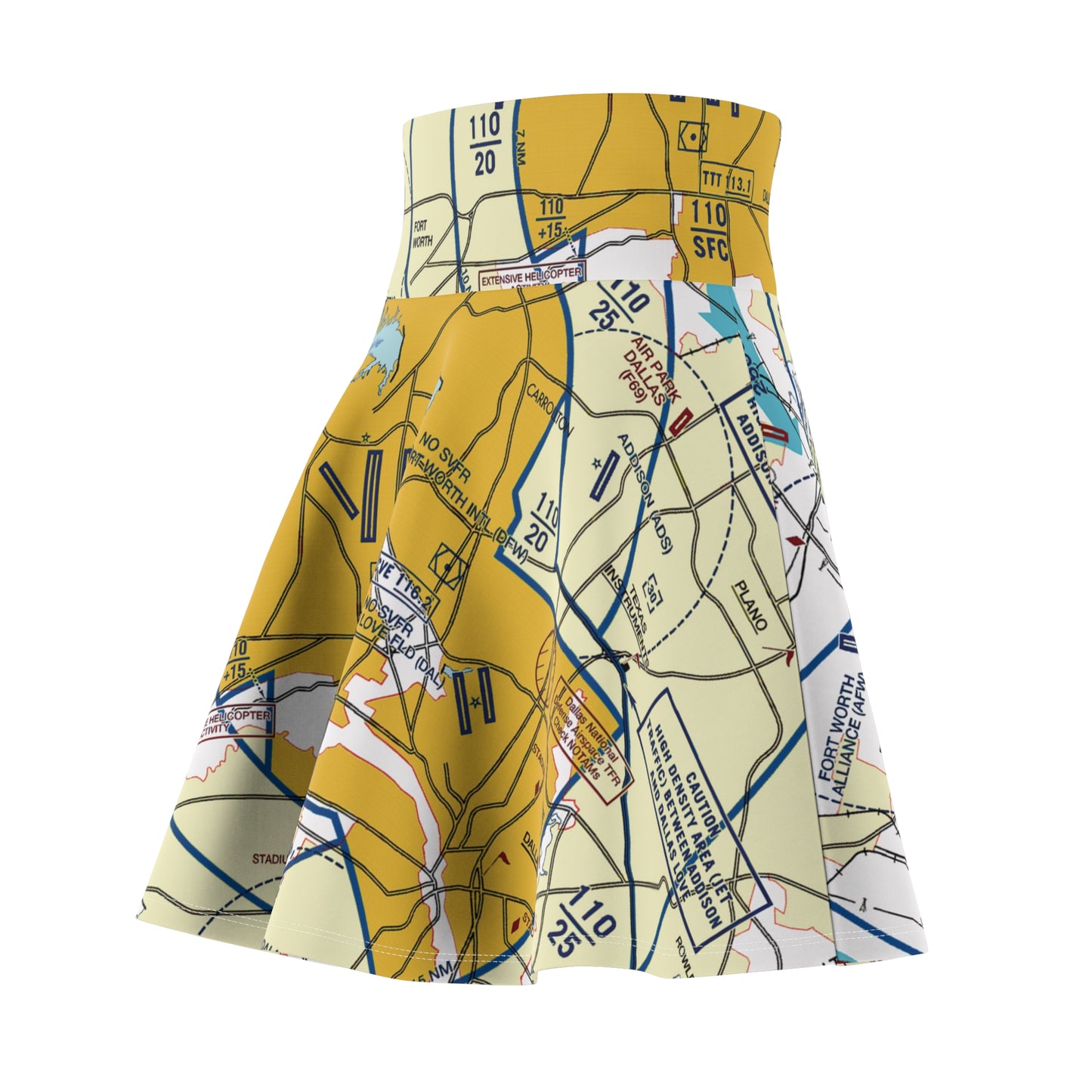 Dallas - Ft. Worth Flyway Chart skater skirt