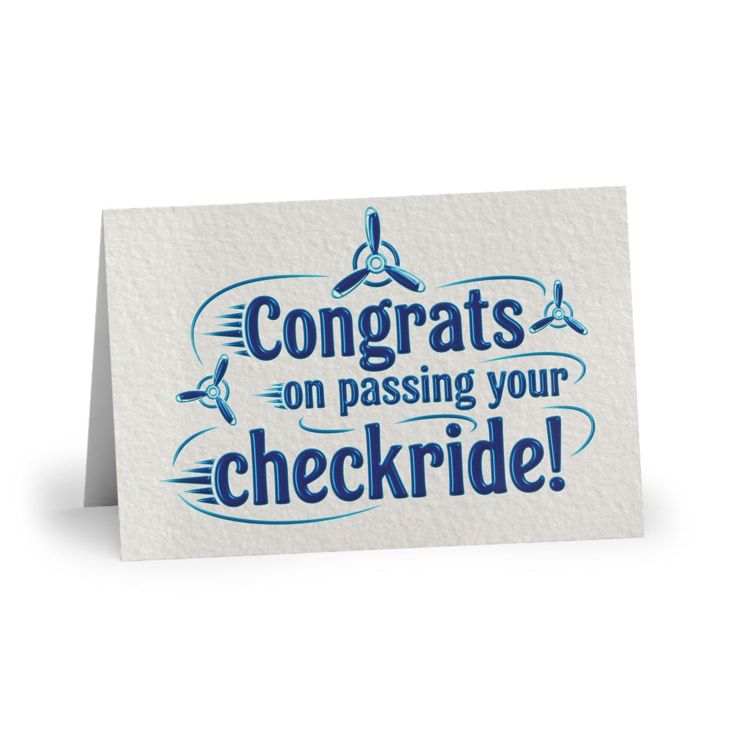 Congrats on passing your checkride! pack of 10 postcards (v3. blue)