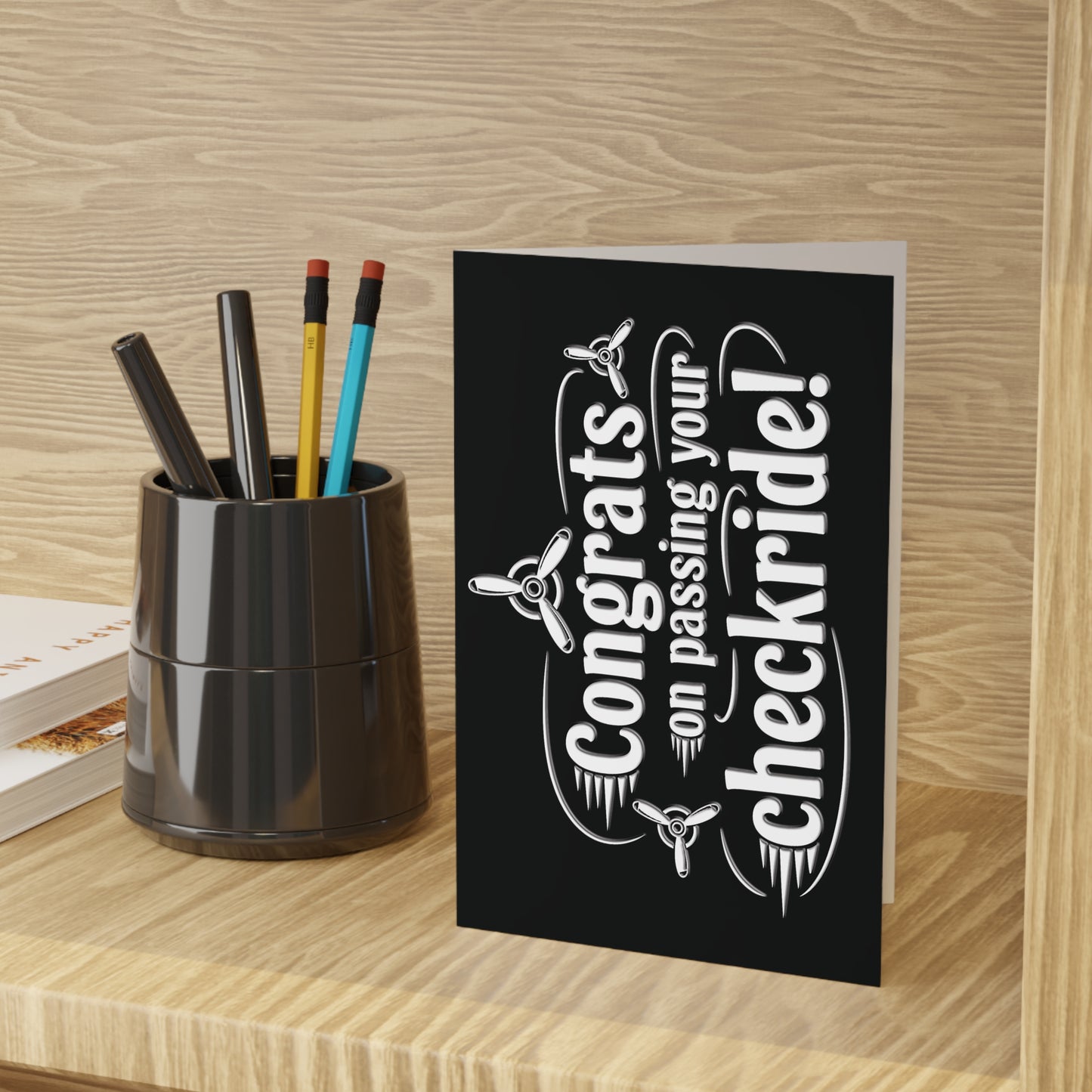 Congrats on passing your checkride! pack of 10 greeting cards (v3. white)