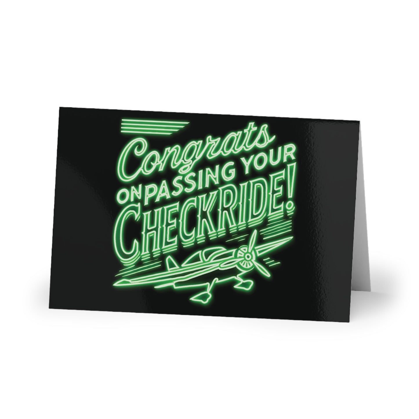 Congrats on passing your checkride! pack of 10 postcards (v1. green)