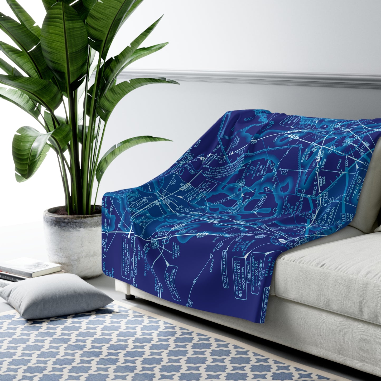 Enroute Low Altitude (ELUS1) sherpa fleece blanket (blue)