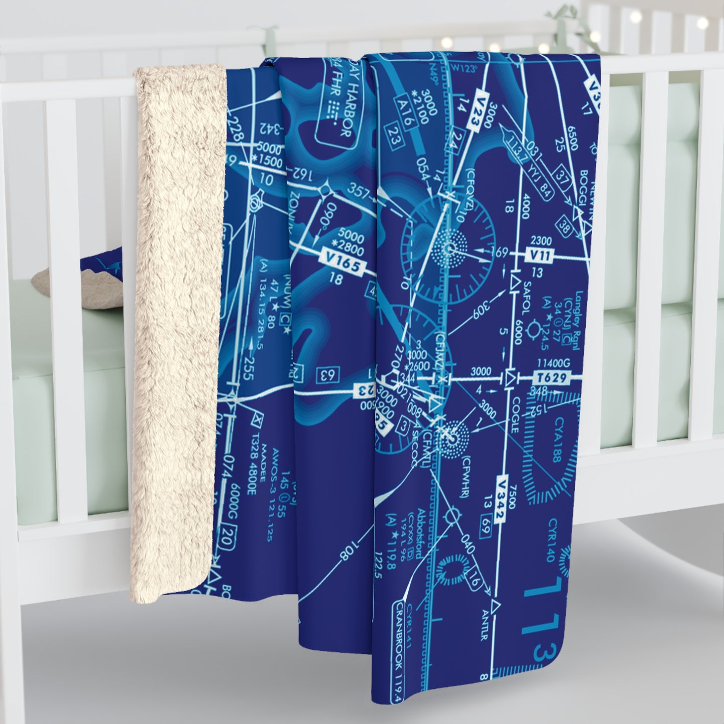 Enroute Low Altitude (ELUS1) sherpa fleece blanket (blue)