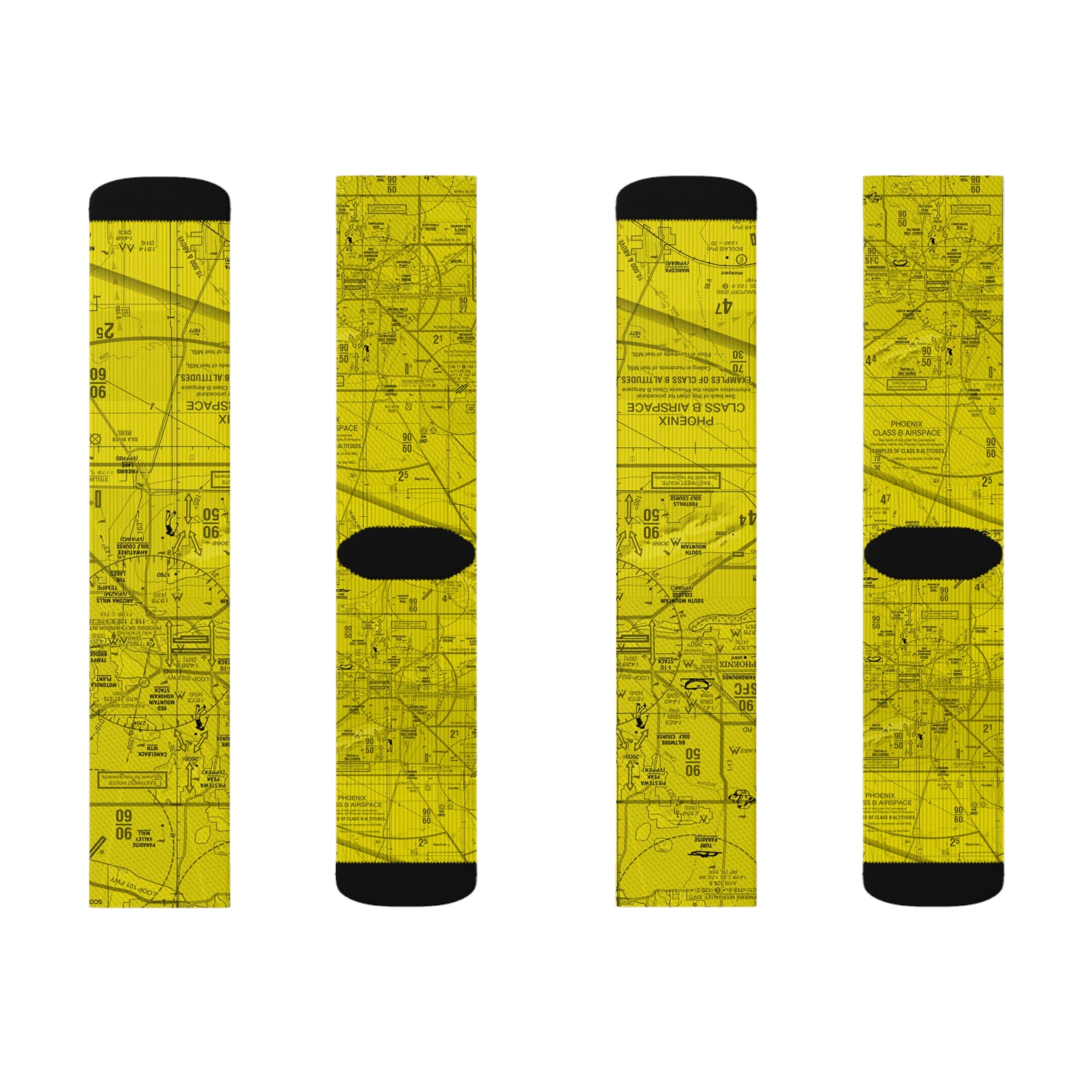 Aeronautical Chart socks (PHX/yellow)