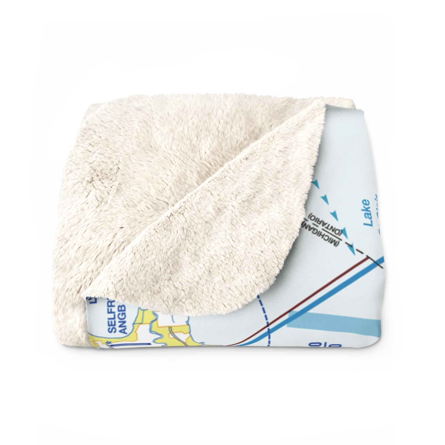 Detroit Flyway Chart sherpa fleece blanket