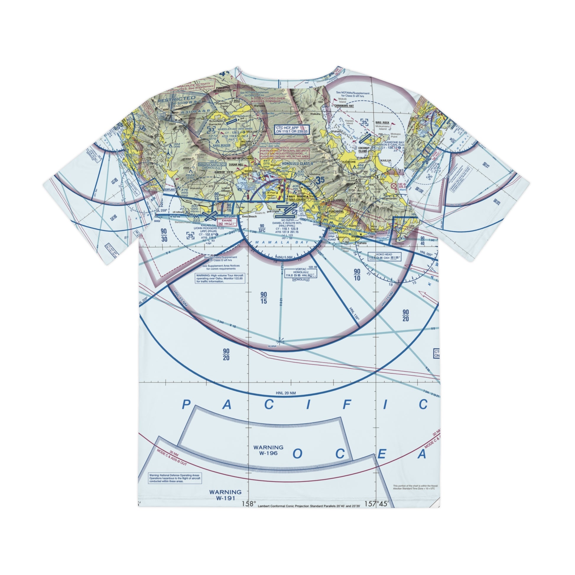 Honolulu Sectional Chart men's polyester shirt