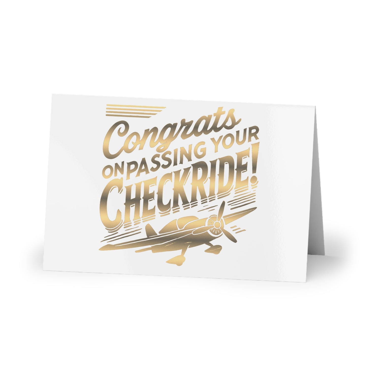 Congrats on passing your checkride! pack of 10 postcards (v1. gold)