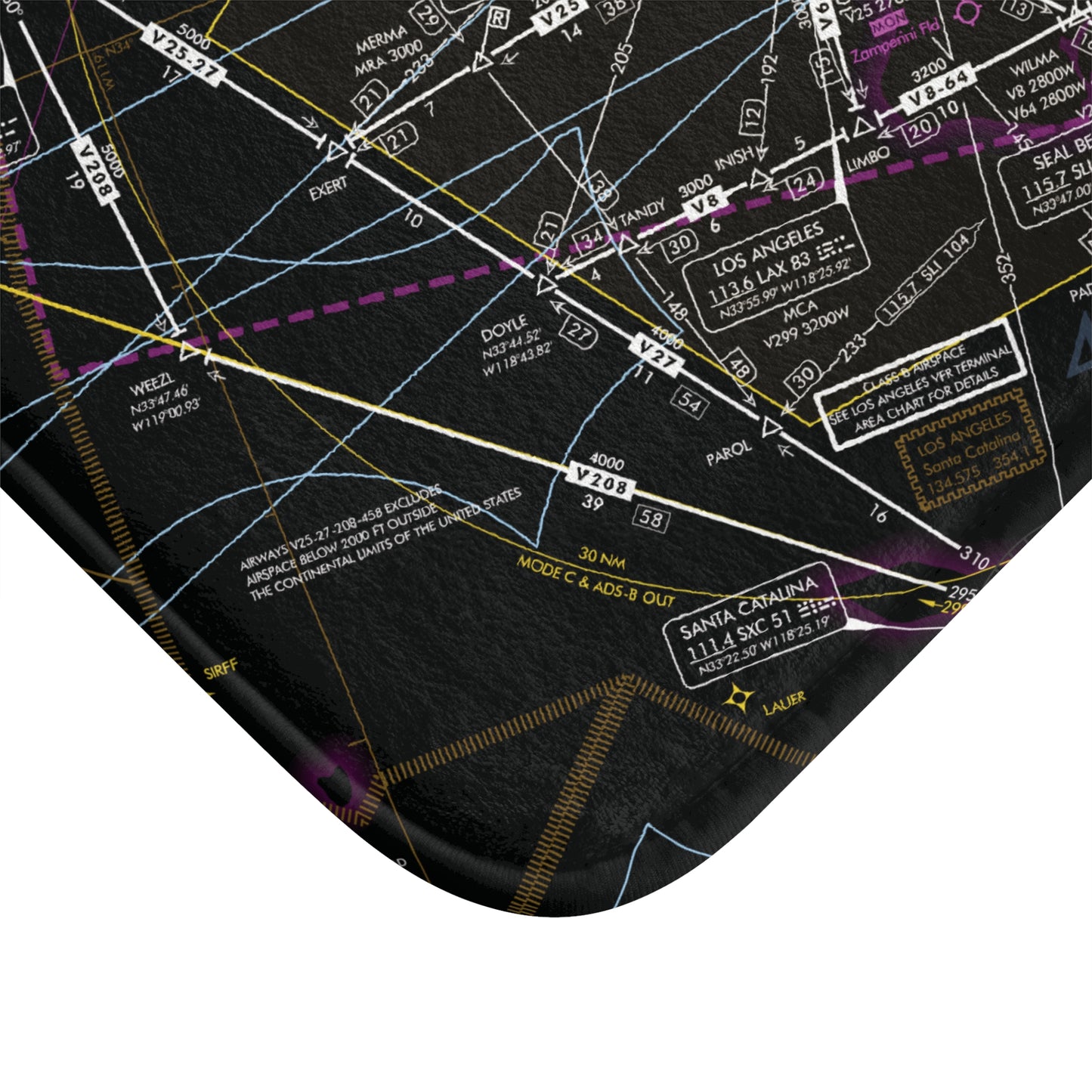 Enroute Low Altitude Chart bath mat (ELUS3/invert)