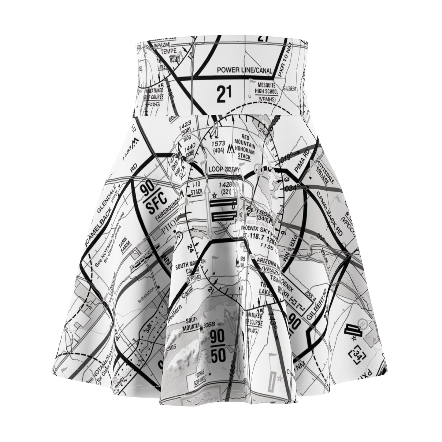 Phoenix TAC Chart skater skirt (b&w)