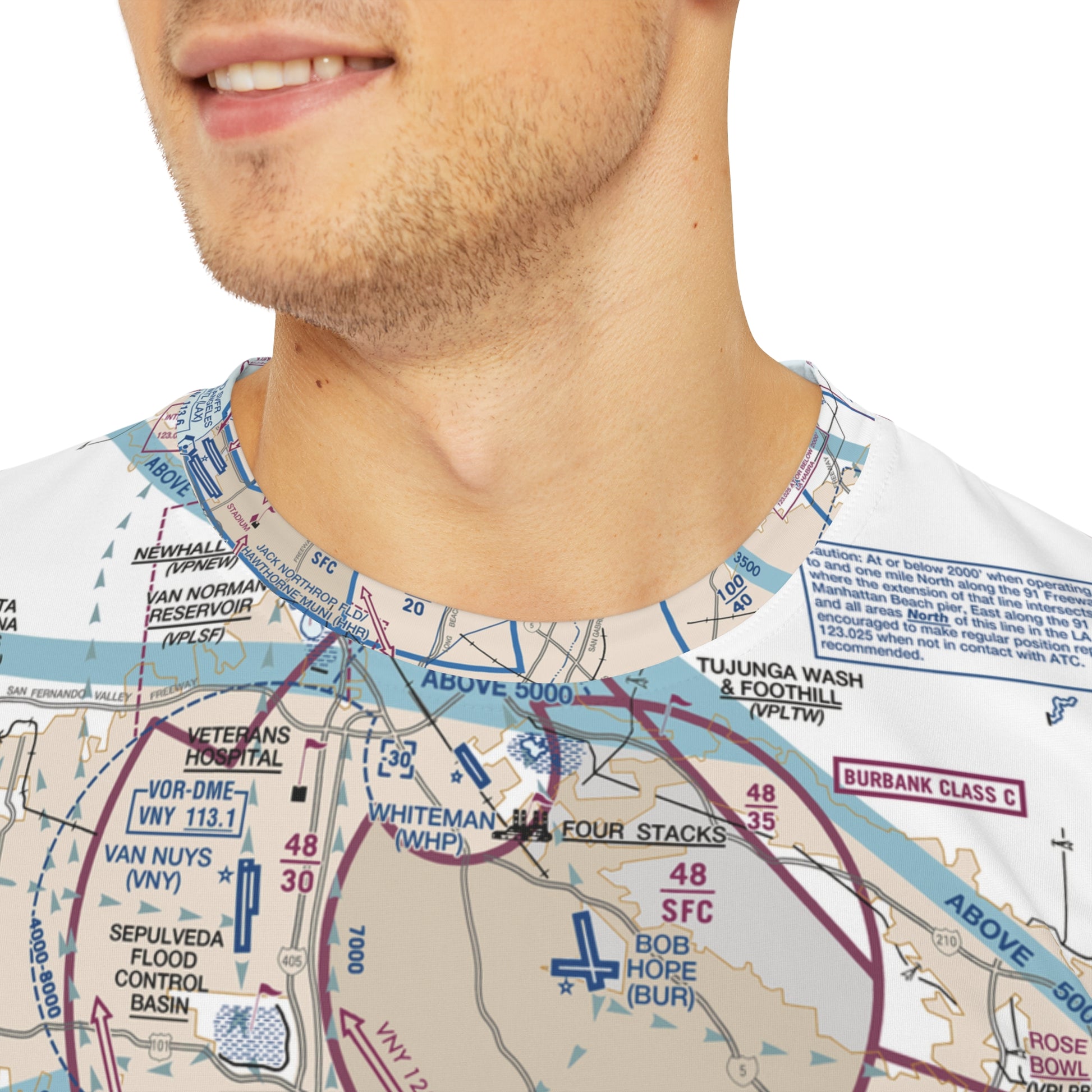 LAX Flyway Chart men's polyester shirt