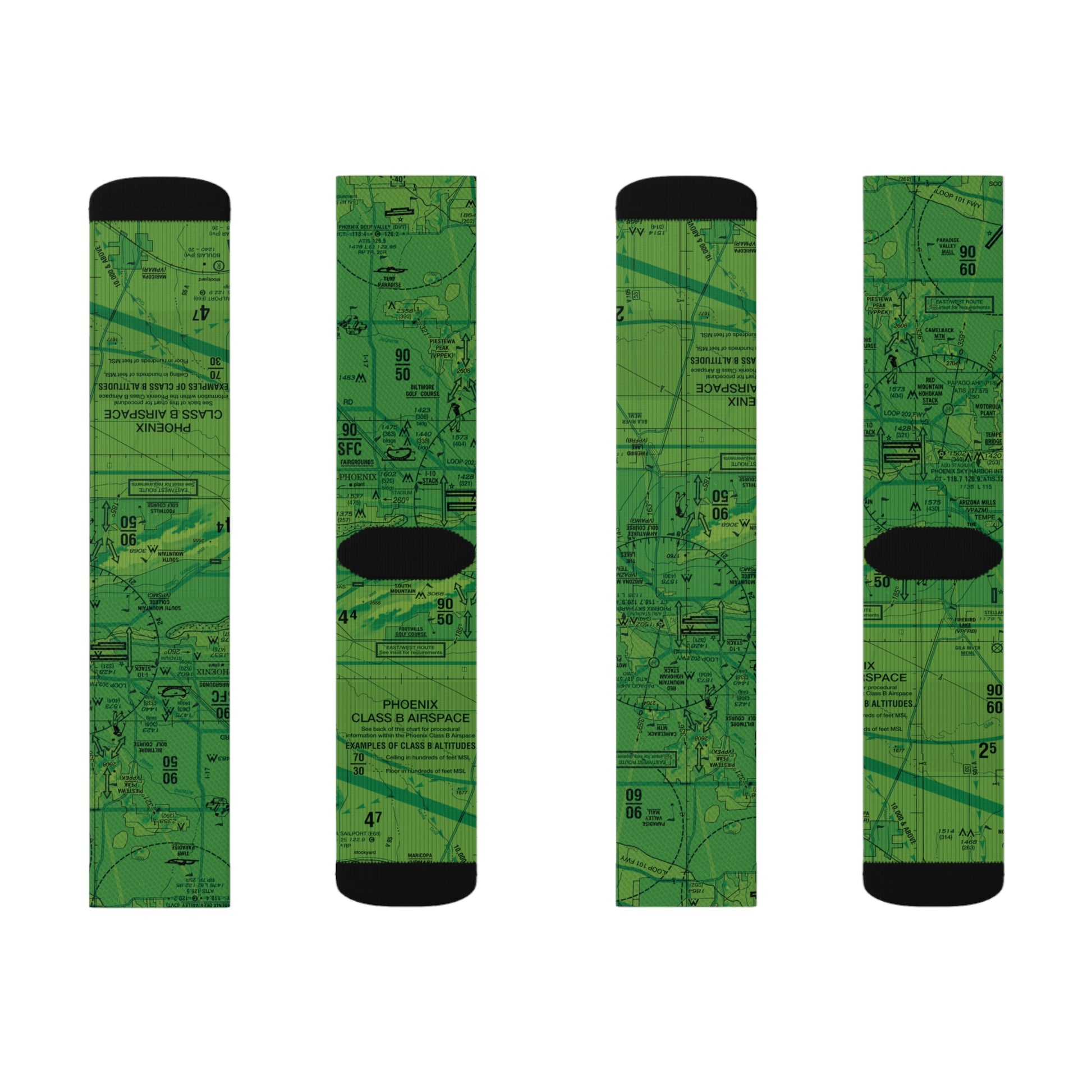 Aeronautical Chart socks (PHX/green)