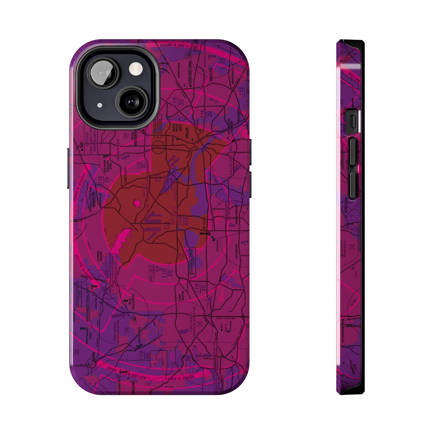 Dallas - Ft. Worth Flyway Chart tough phone cases (purple)