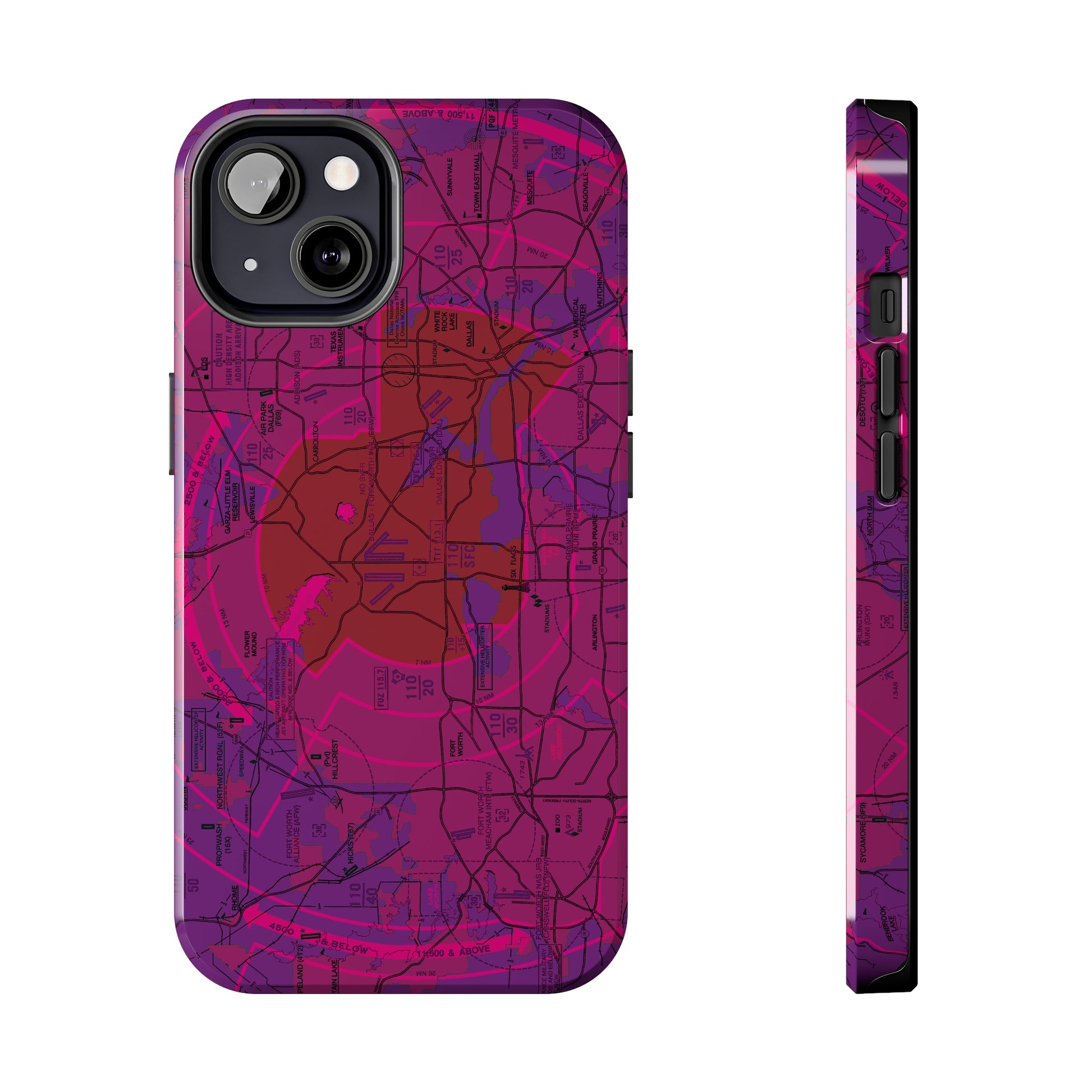 Dallas - Ft. Worth Flyway Chart tough phone cases (purple)