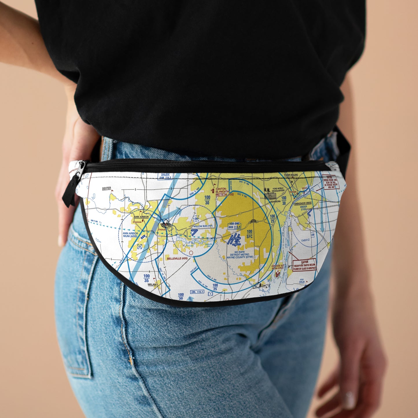 Detroit Flyway Chart fanny pack