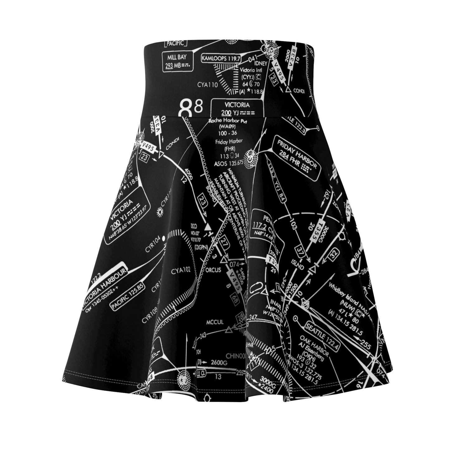 Enroute Low Altitude Chart (black) skater skirt