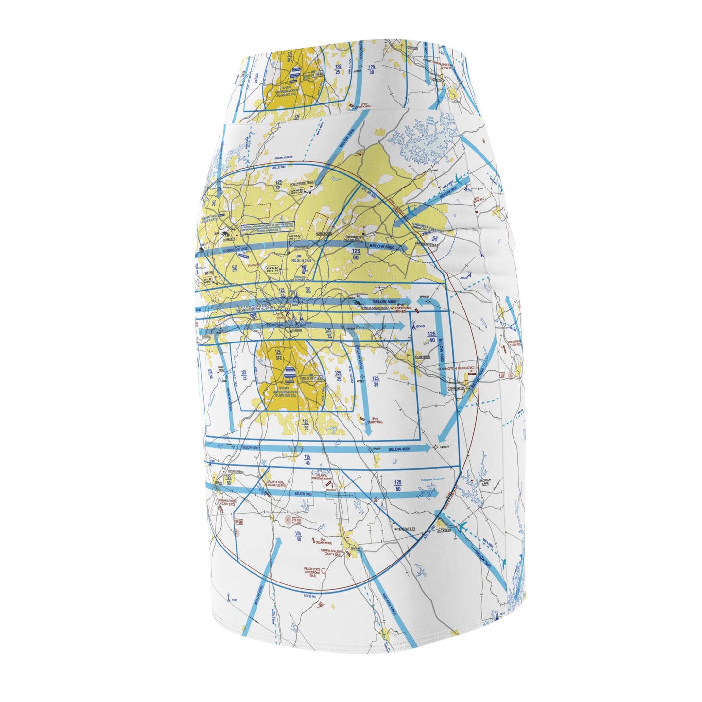 Atlanta Flyway Chart pencil skirt