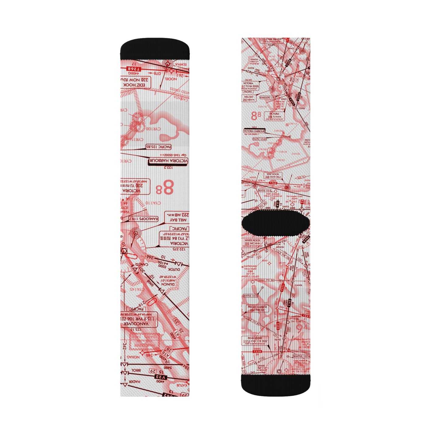 Aeronautical Chart socks (red&white)