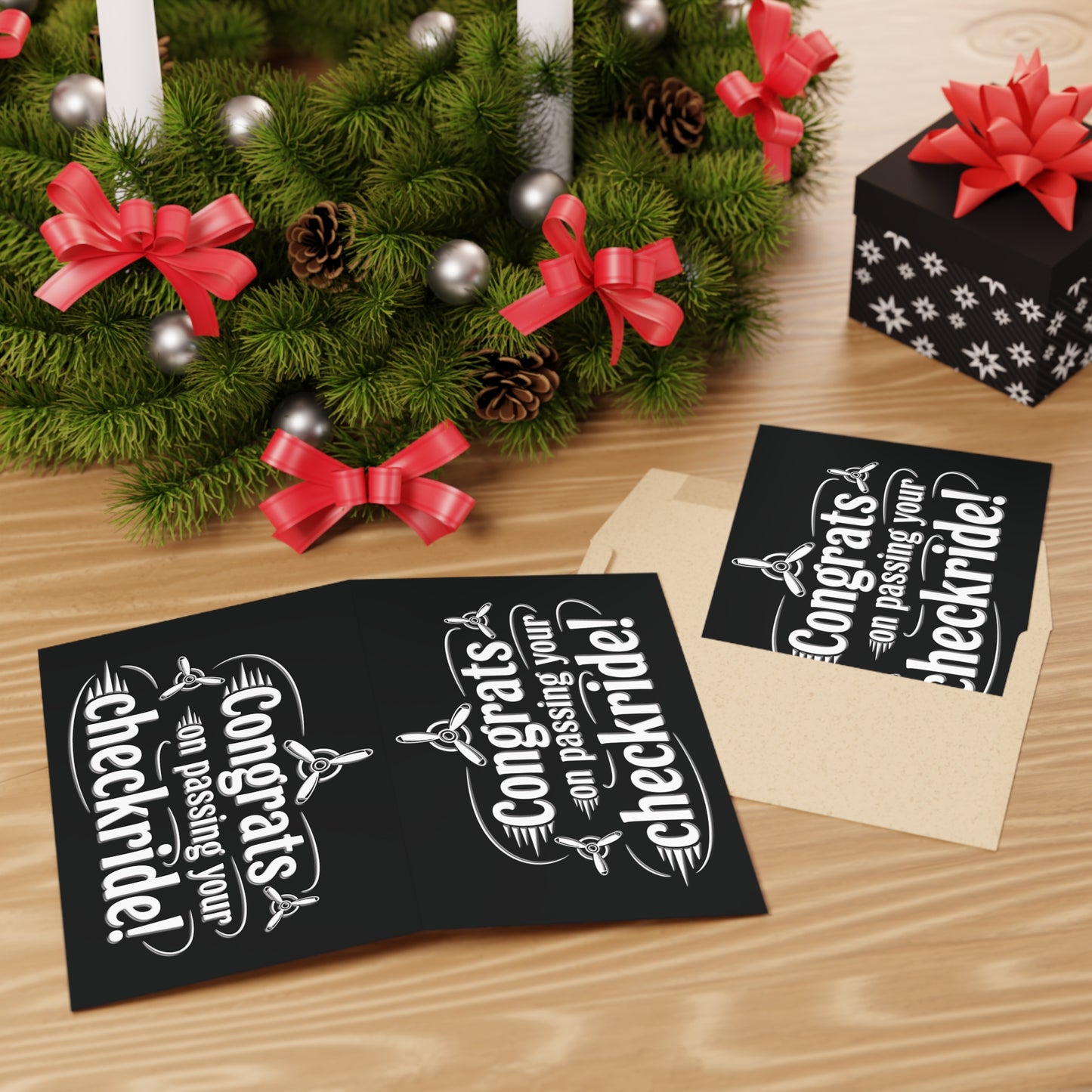 Congrats on passing your checkride! pack of 10 greeting cards (v3. white)