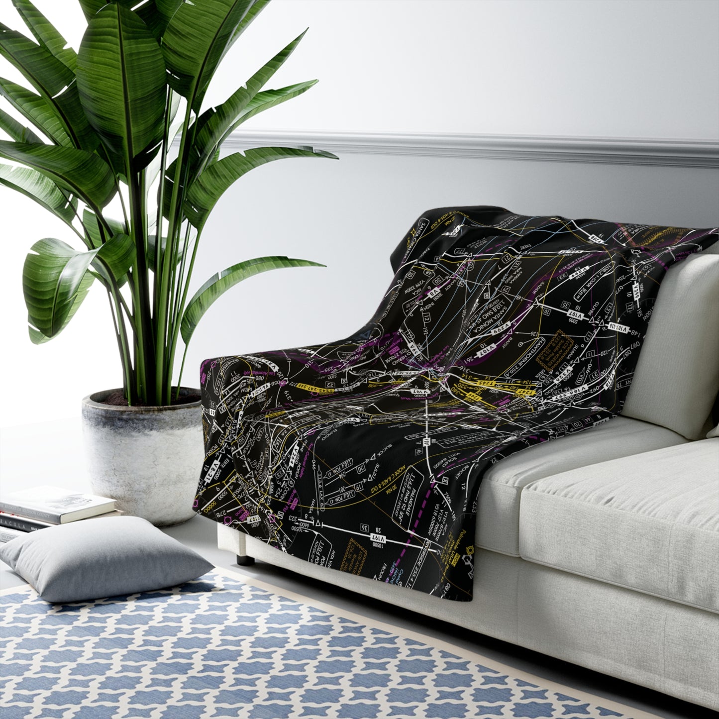 Enroute Low Altitude Chart (ELUS3) sherpa fleece blanket (invert)
