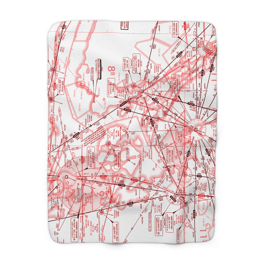 Enroute Low Altitude (ELUS1) sherpa fleece blanket (red&white)