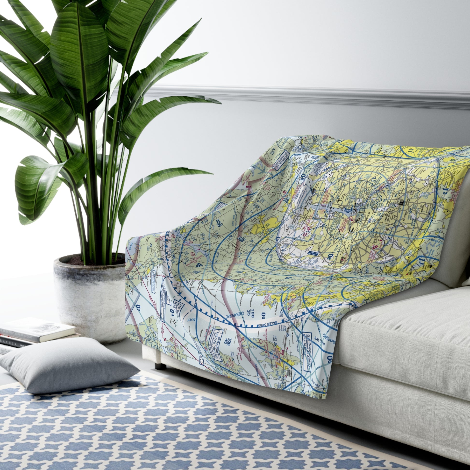 Baltimore Washington TAC Chart sherpa fleece blanket