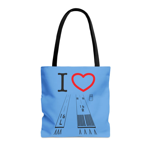 Van Nuys Airport Runways 16L - 16R / 34L - 34R - tote bag (lt. blue)