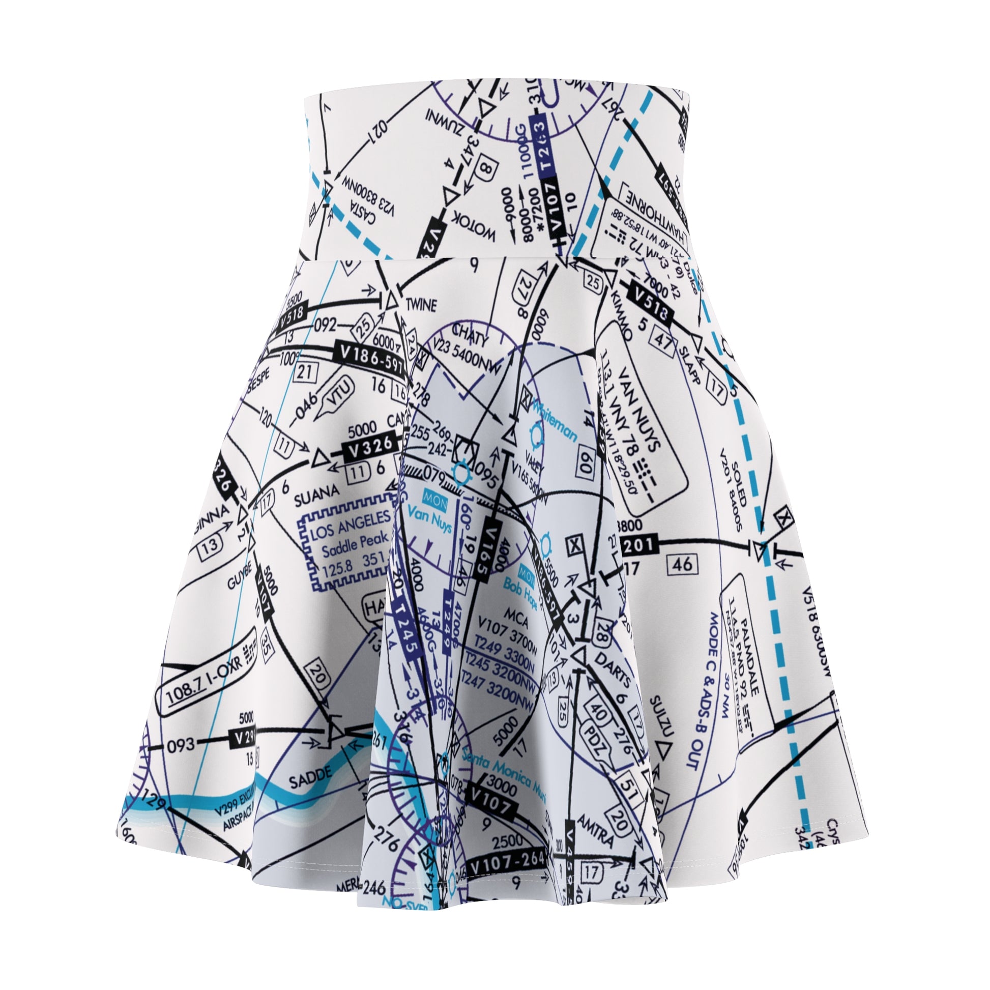Enroute Low Altitude (ELUS3) Chart skater skirt (white)