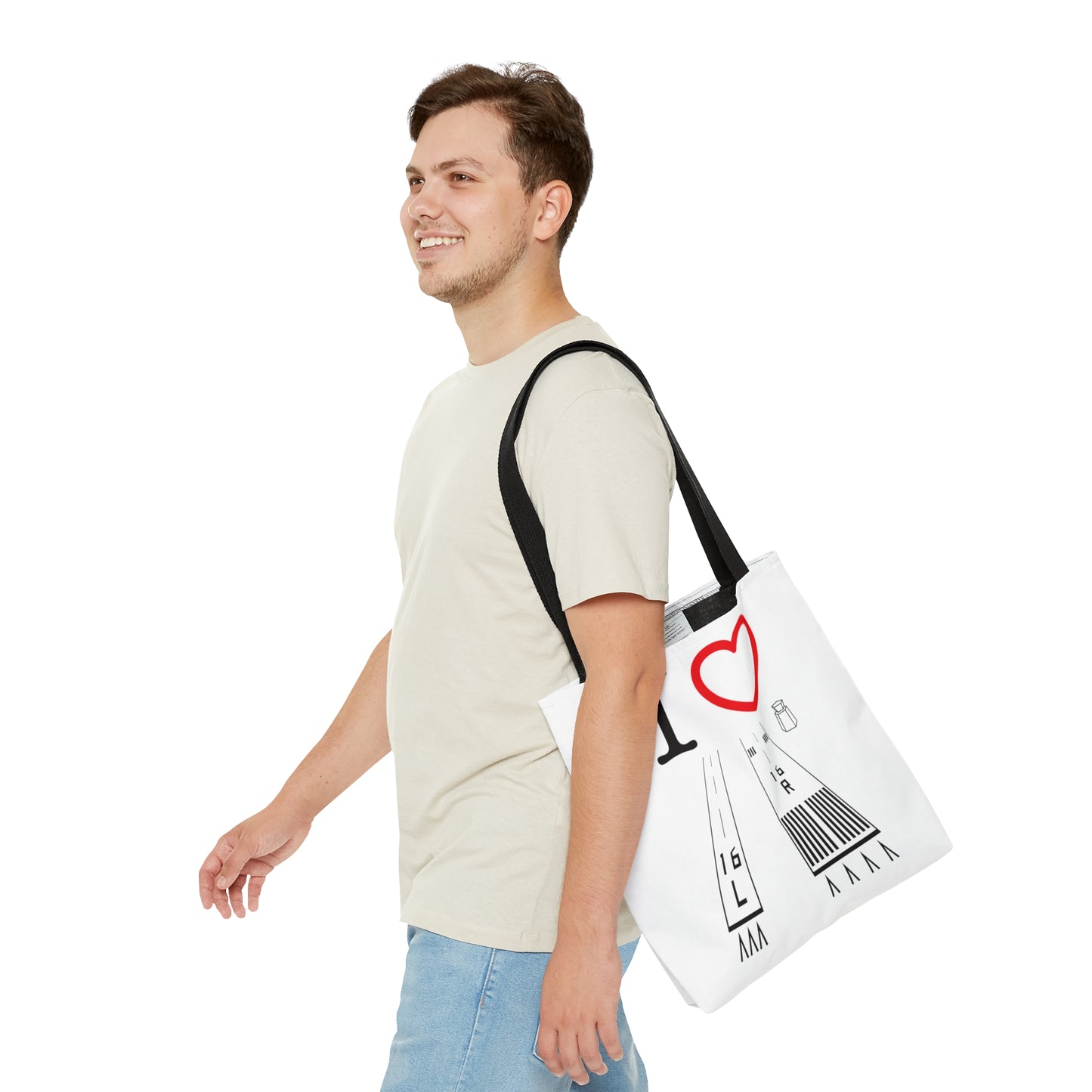 Van Nuys Airport Runways 16L - 16R / 34L - 34R - tote bag (white)