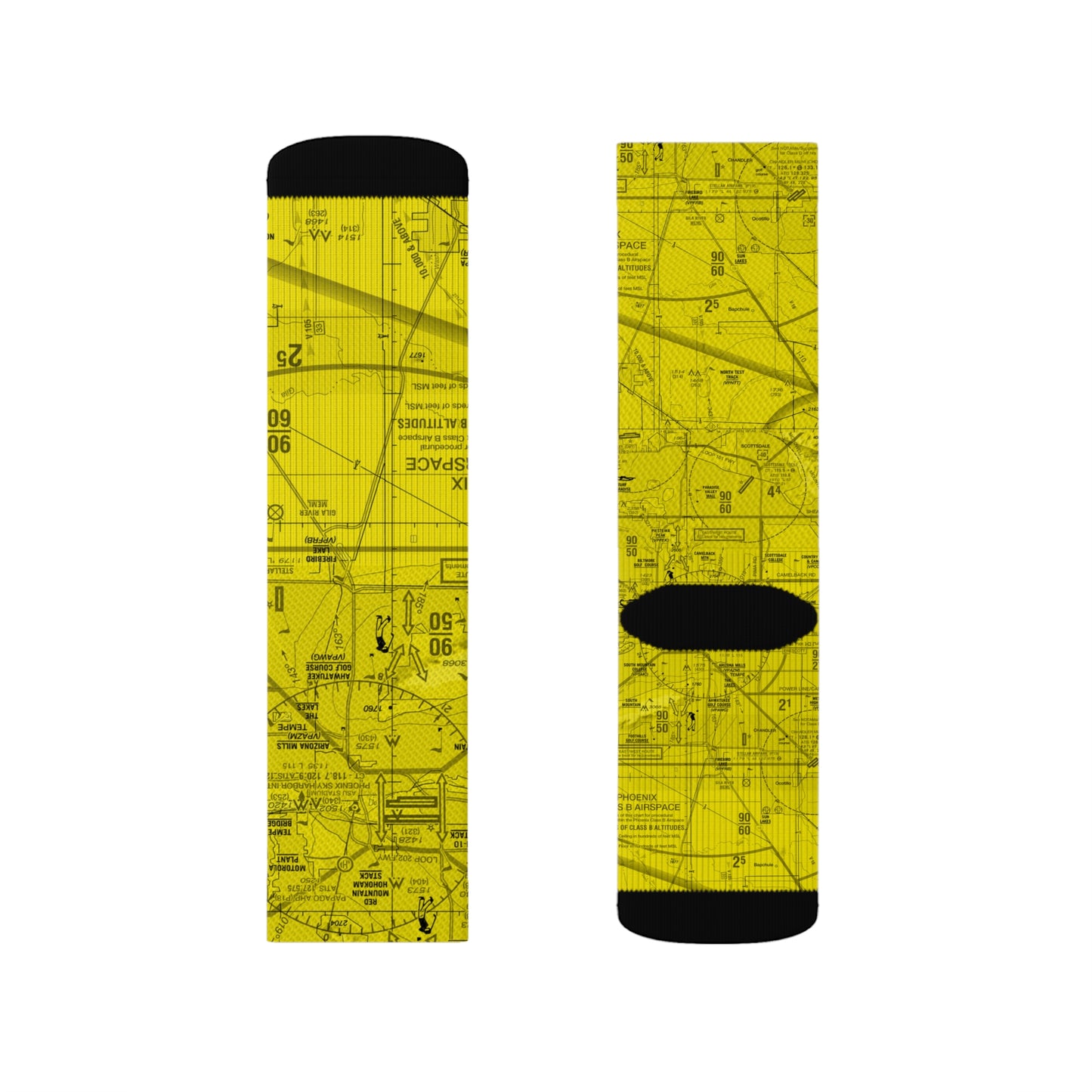 Aeronautical Chart socks (PHX/yellow)