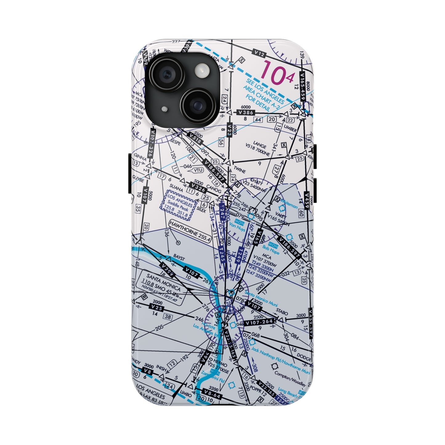 Enroute Low Altitude Chart (ELUS3) tough phone cases (white)