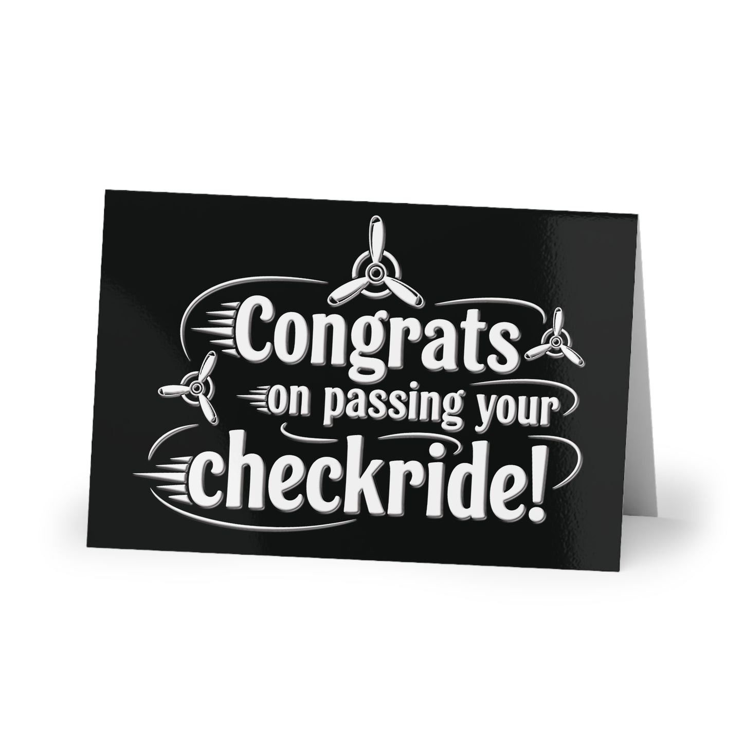 Congrats on passing your checkride! pack of 10 greeting cards (v3. white)