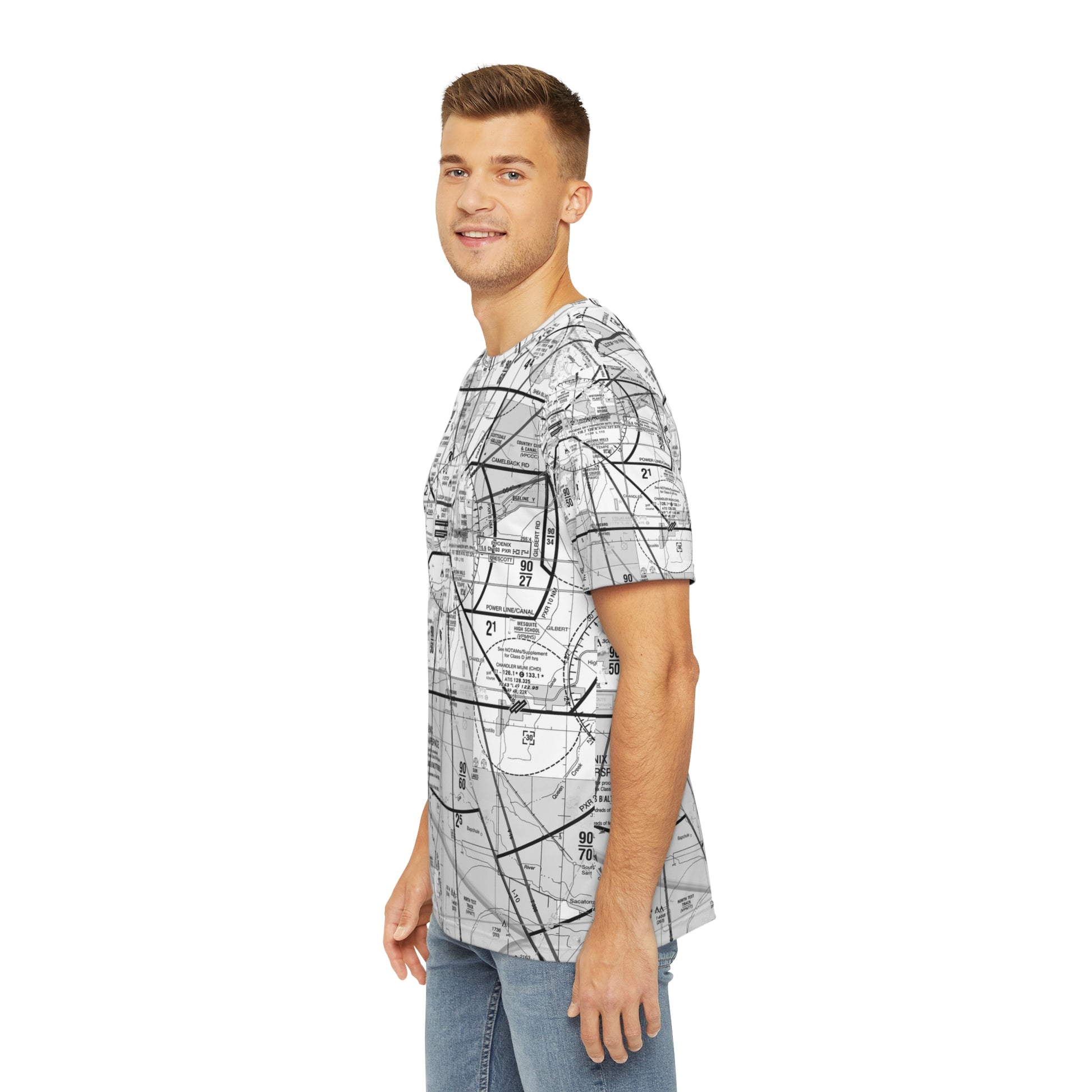 Phoenix TAC Chart (b&w) men's polyester shirt