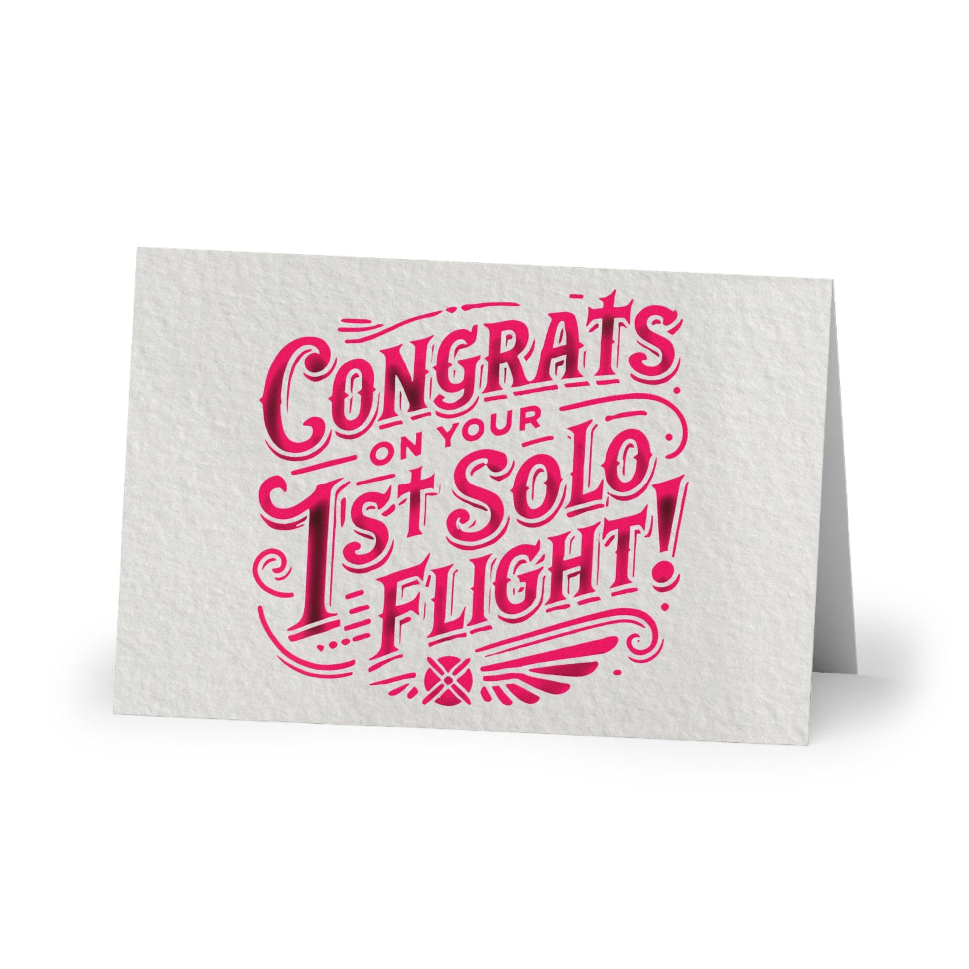 Congrats on your 1st Solo Flight! pack of 10 postcards (pink)