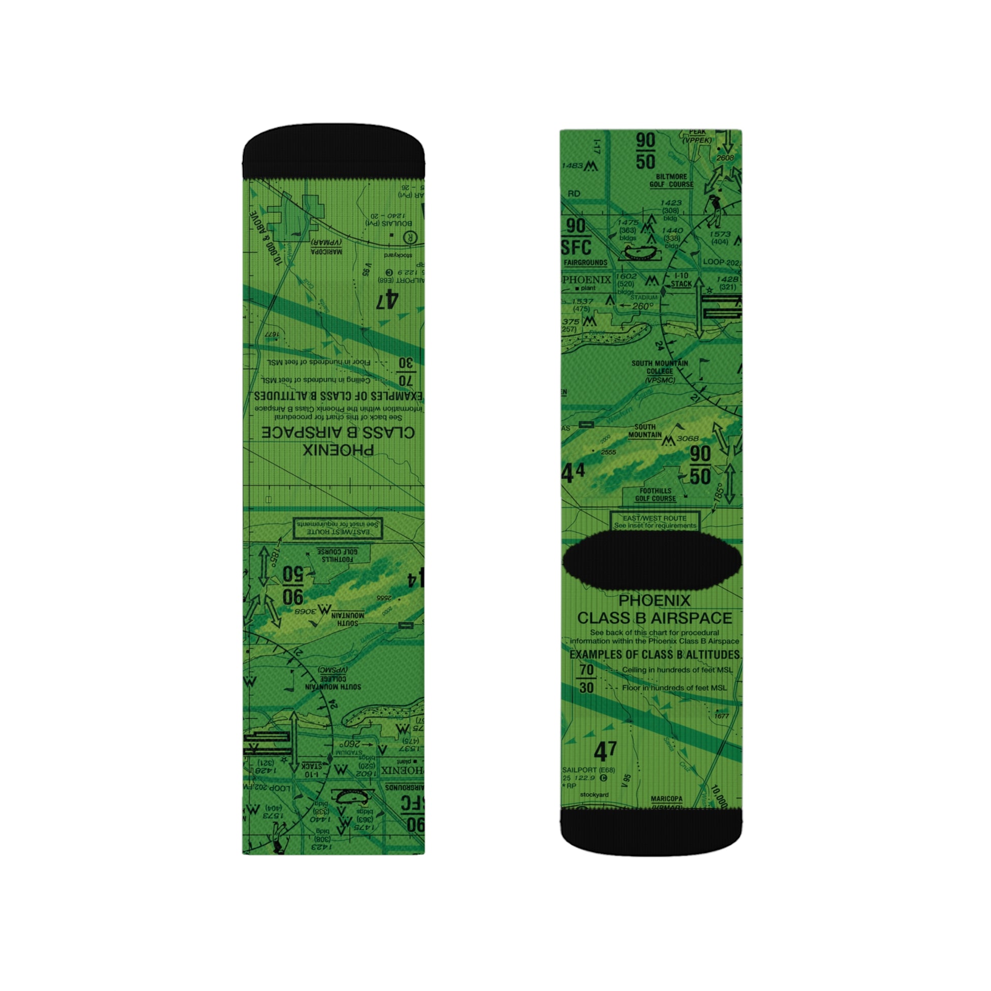 Aeronautical Chart socks (PHX/green)