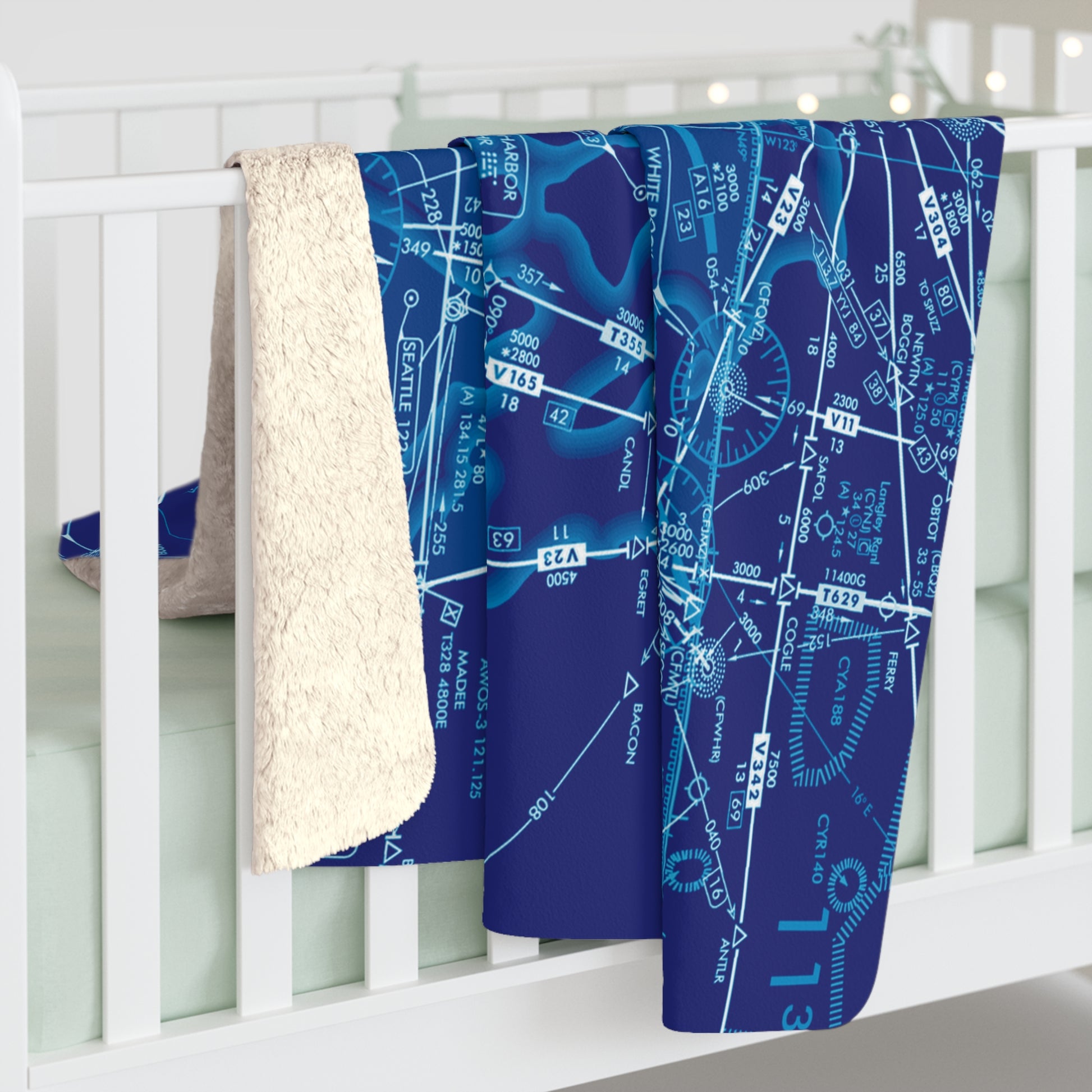 Enroute Low Altitude (ELUS1) sherpa fleece blanket (blue)