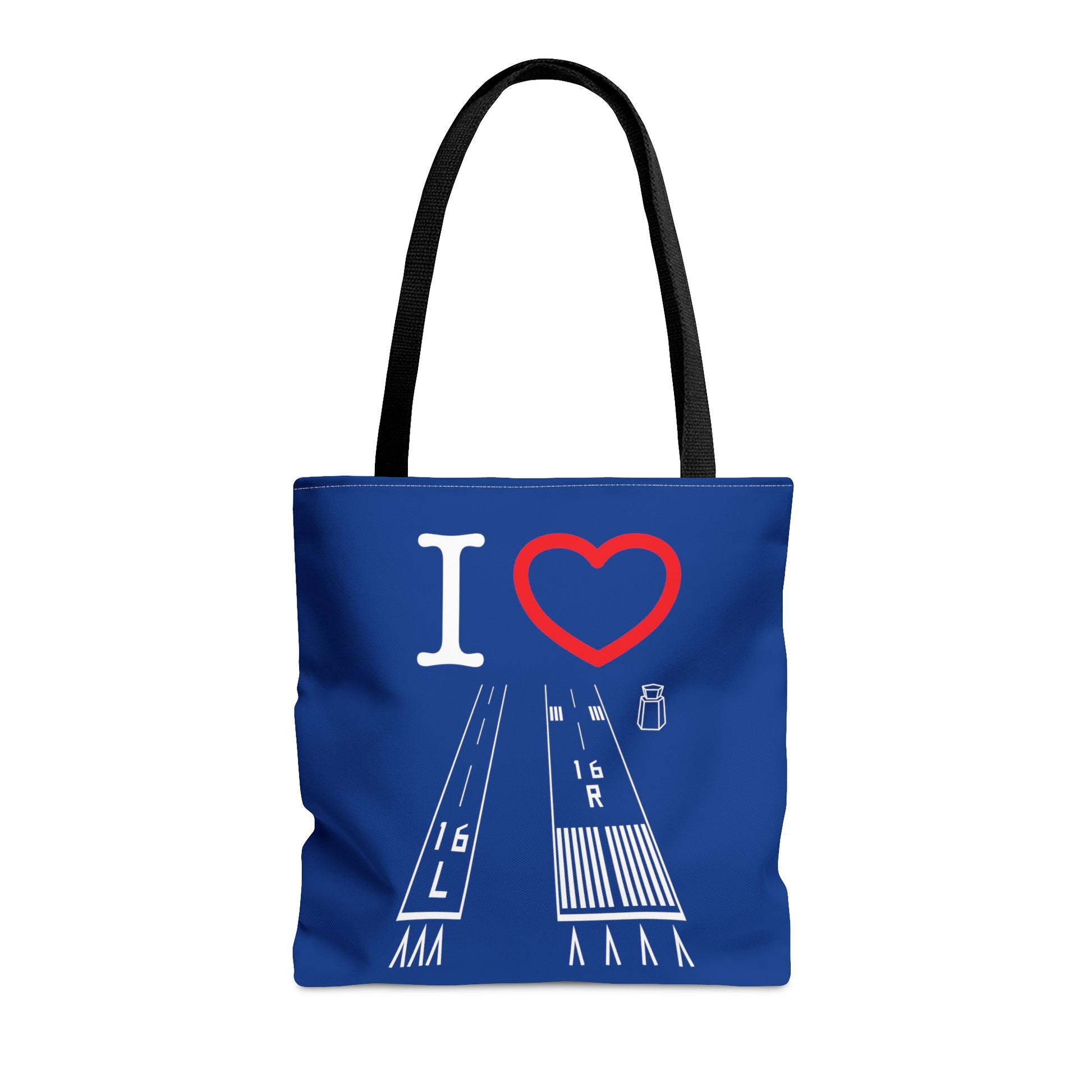 Van Nuys Airport Runways 16L - 16R / 34L - 34R - tote bag (blue)