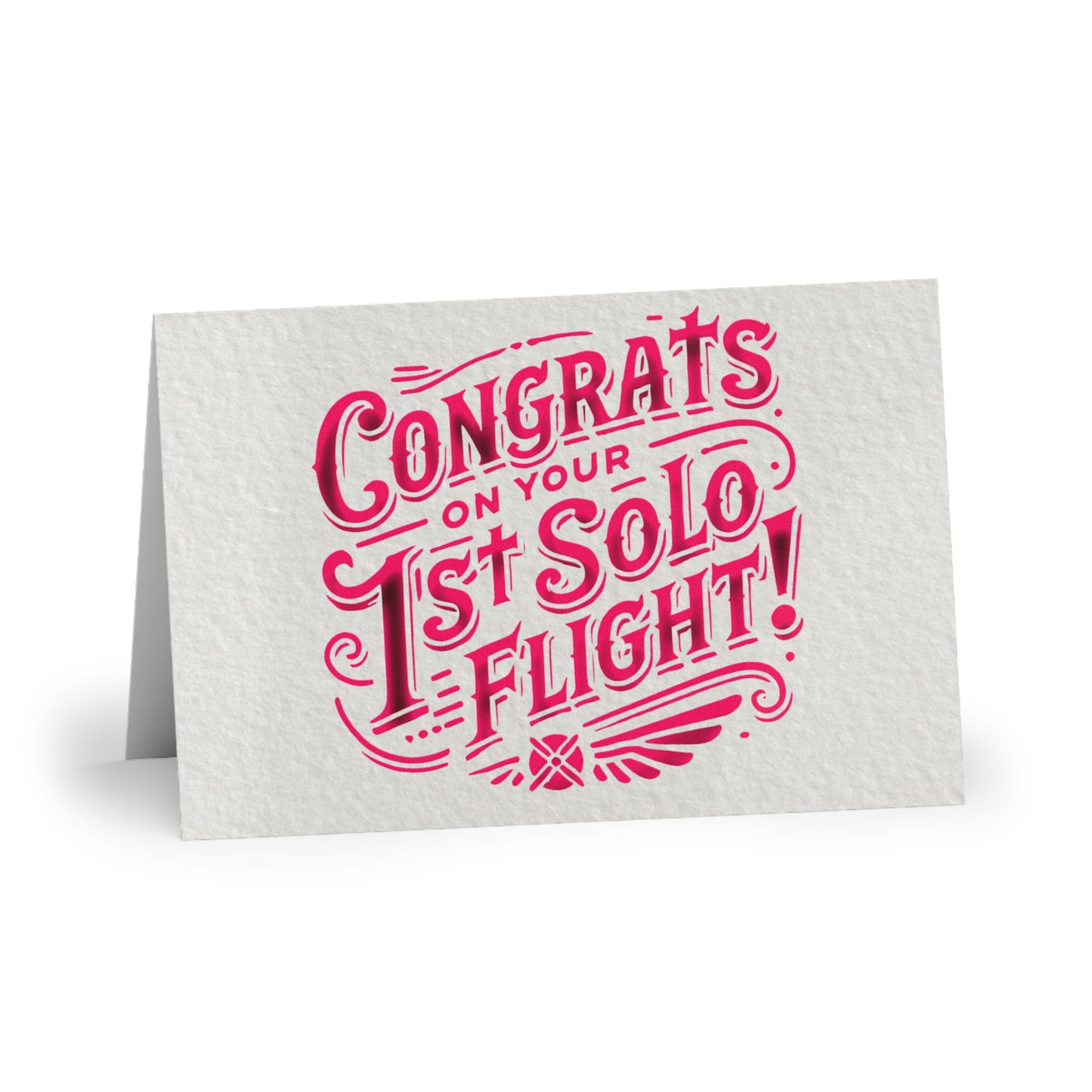 Congrats on your 1st Solo Flight! pack of 10 postcards (pink)