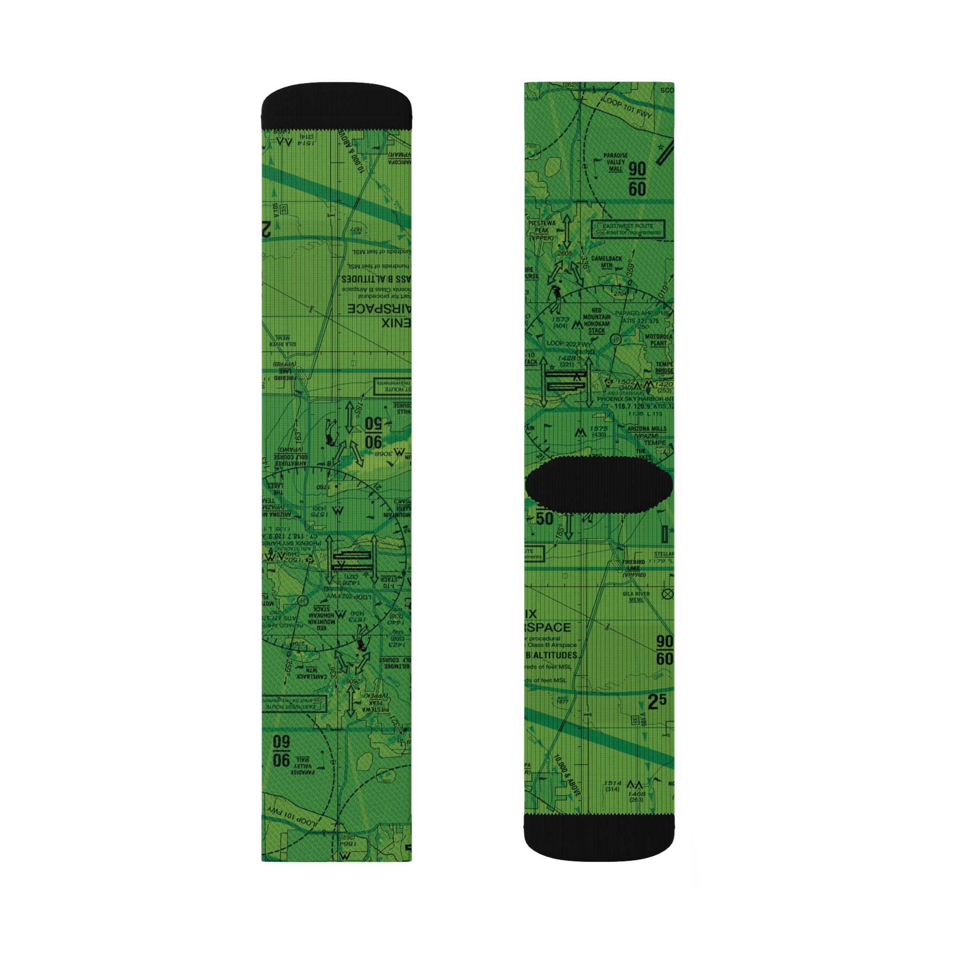 Aeronautical Chart socks (PHX/green)