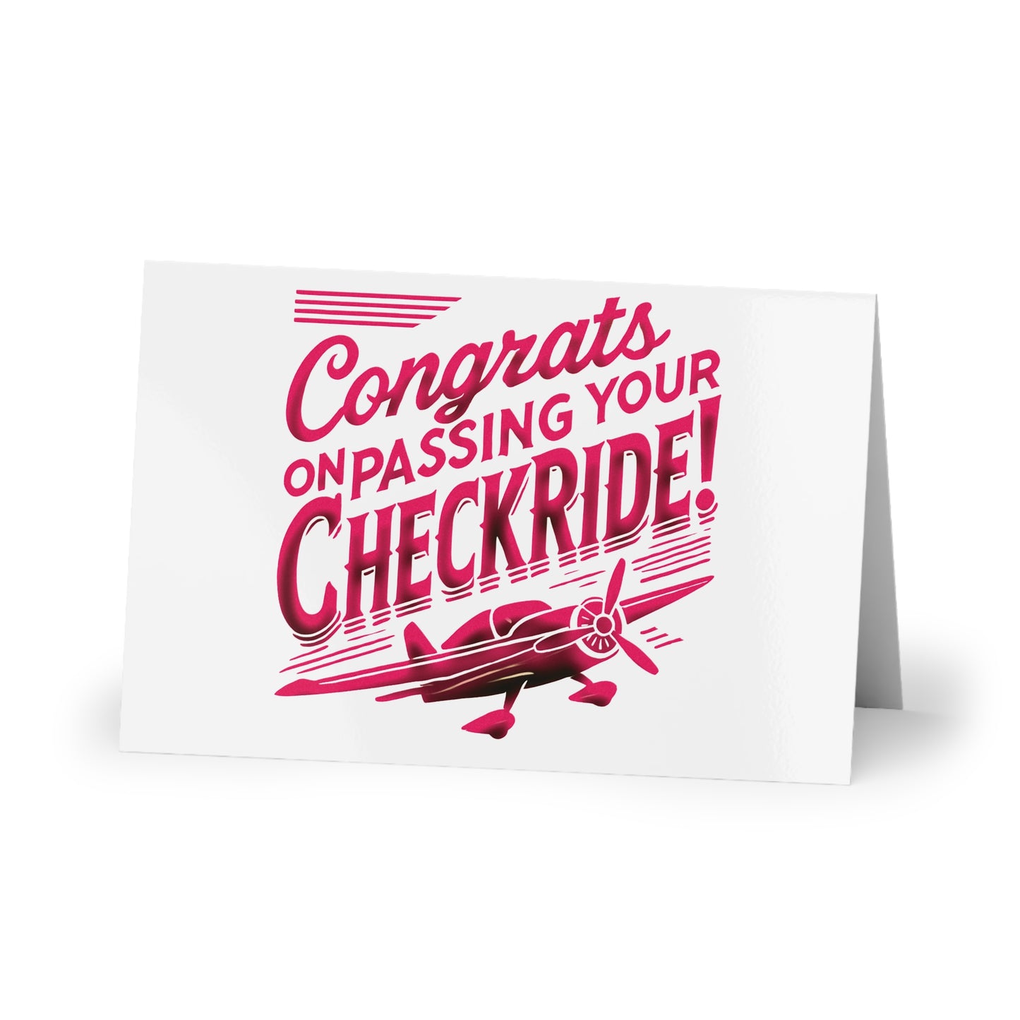 Congrats on passing your checkride! pack of 10 postcards (v1. pink)